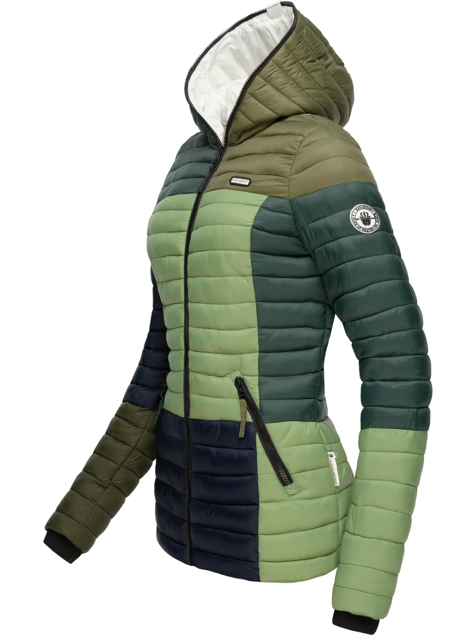 Navahoo Steppjacke »Steppjacke Multikulti«, mit Kapuze, stylische Colorblocking Übergangsjacke m. Kapuze