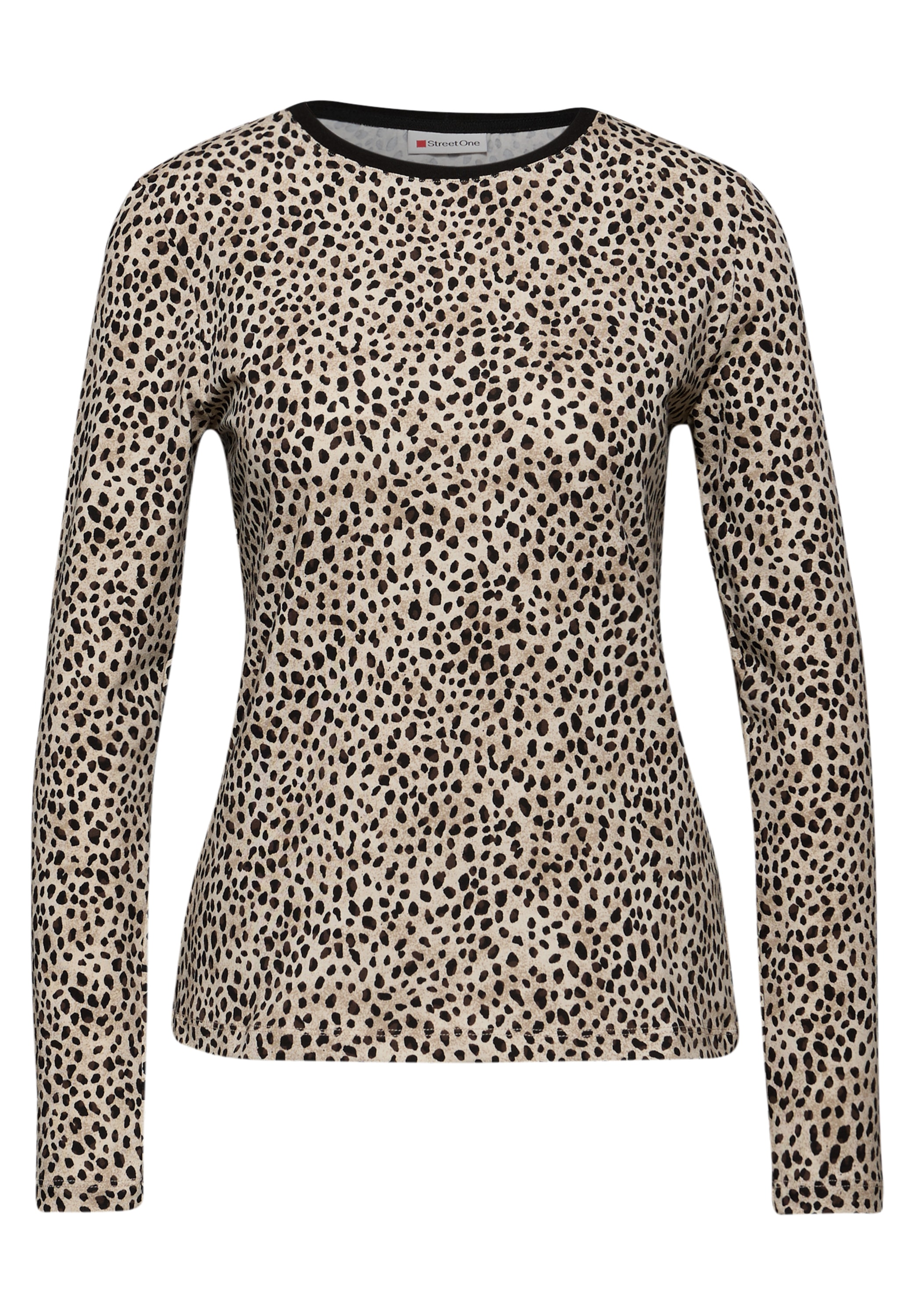 STREET ONE Langarmshirt mit Animal-Print, Leo-Muster