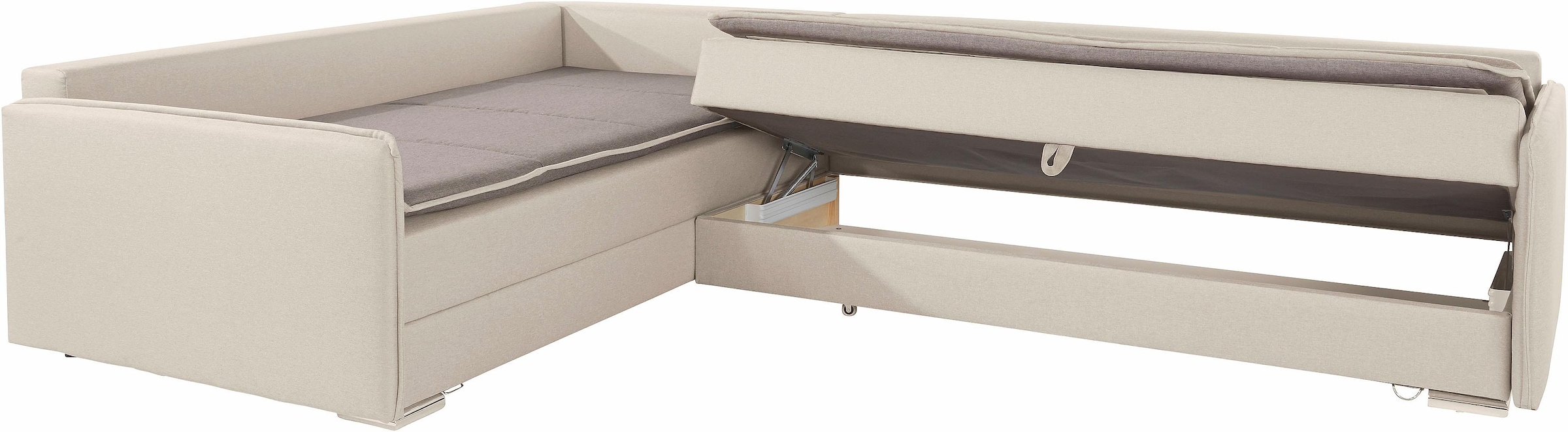 INOSIGN Ecksofa »Dream L-Form«, mit Federkern, mit Bettfunktion und Bettkasten