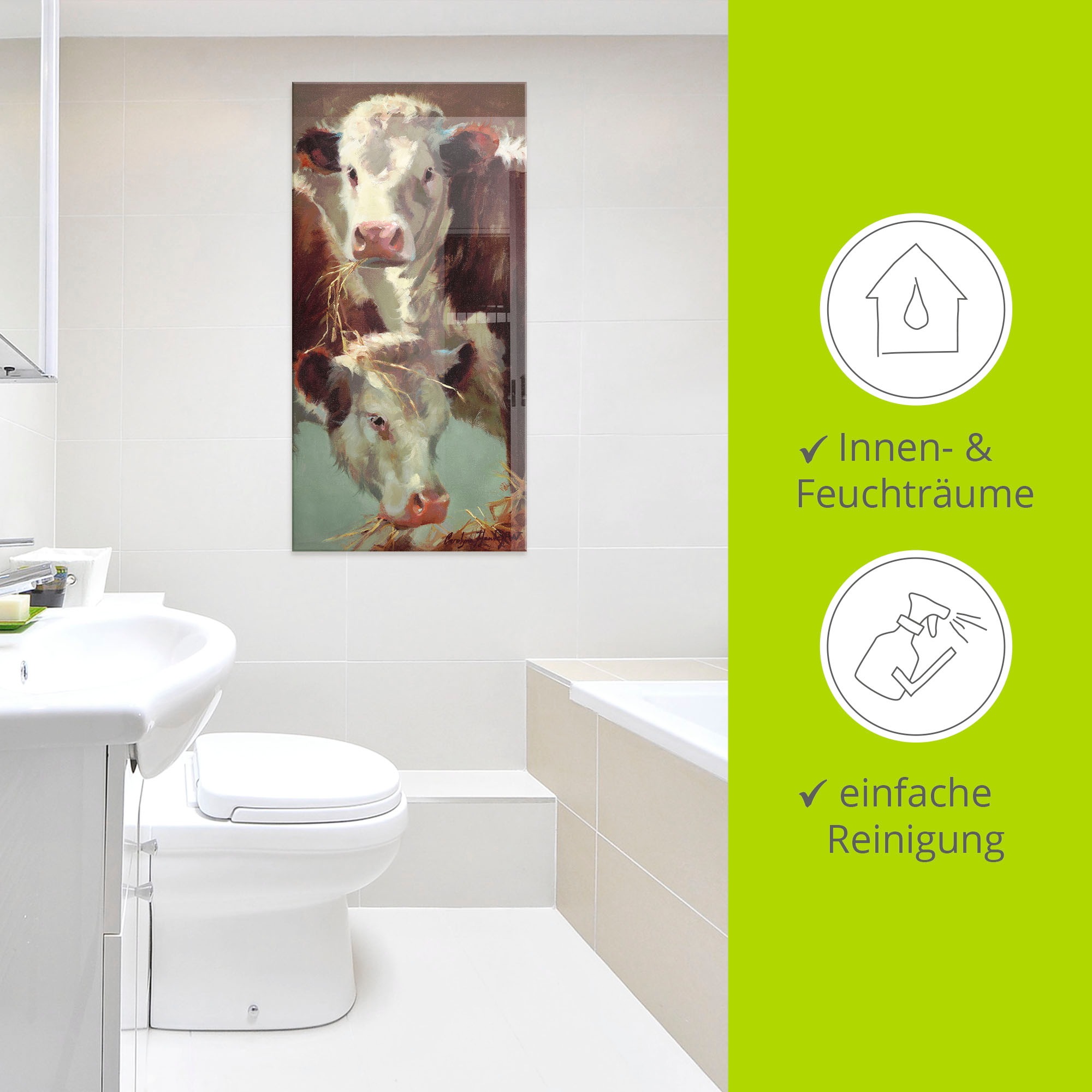 Artland Glasbild »Kauen und Schlucken« Haustiere 1 Stk. tlg. in verschiedenen Größen