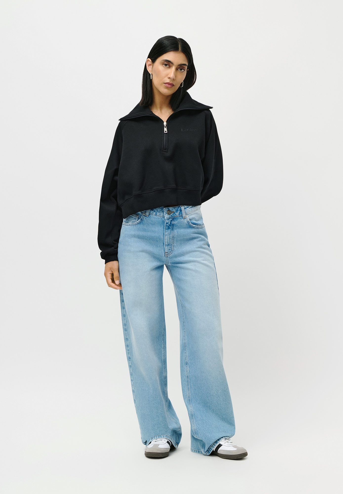 LeGer Sweatshirt »Meret, LeGer by Lena Gercke«, cropped, mit Stehkragen