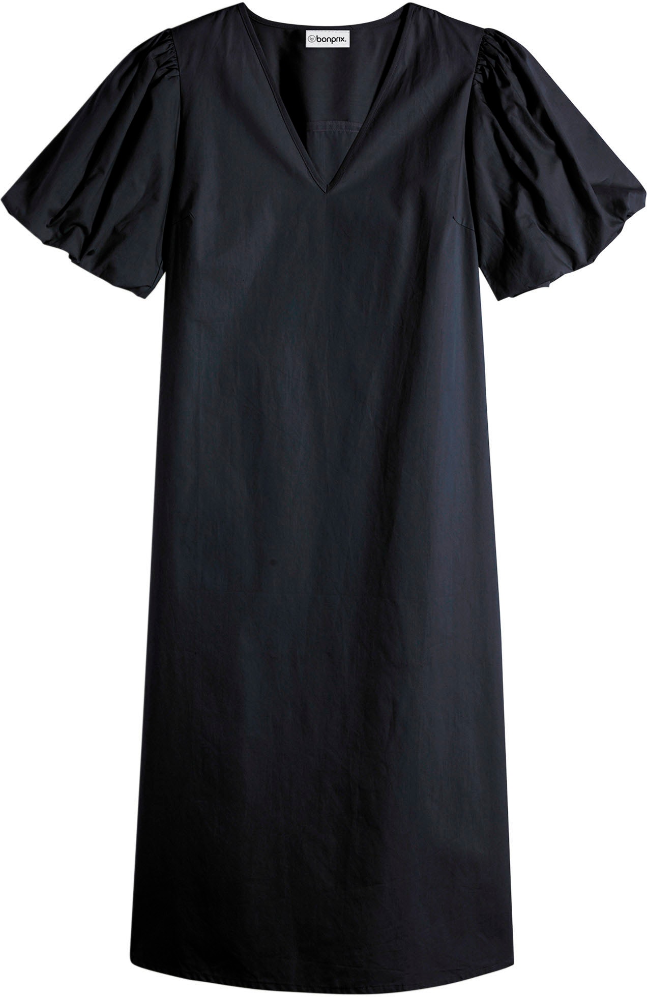 bonprix Midikleid aus reiner Baumwolle, A-Linie Passform, halbarm, eleganter Stil