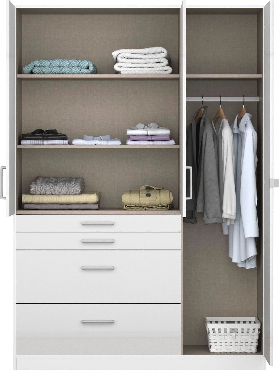 rauch Drehtürenschrank »Kleiderschrank Schrank Garderobe Garderobenschrank Topseller HOMBURG« mit Spiegel, oberer Schubkasten mit Einteilung MADE IN GERMANY