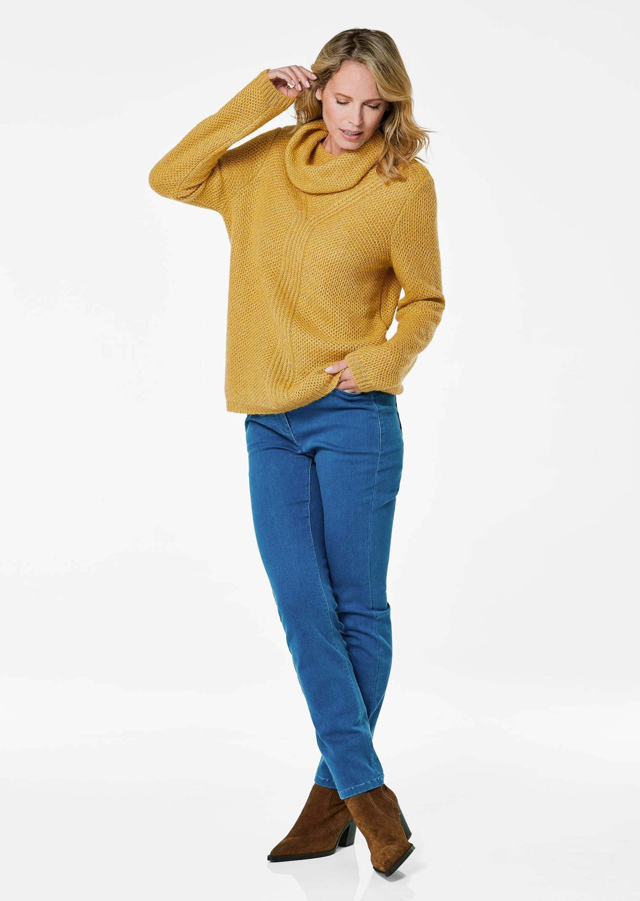 GOLDNER Strickpullover »Kurzgröße Strickpullover mit Struktur, Glitzer« Ohne