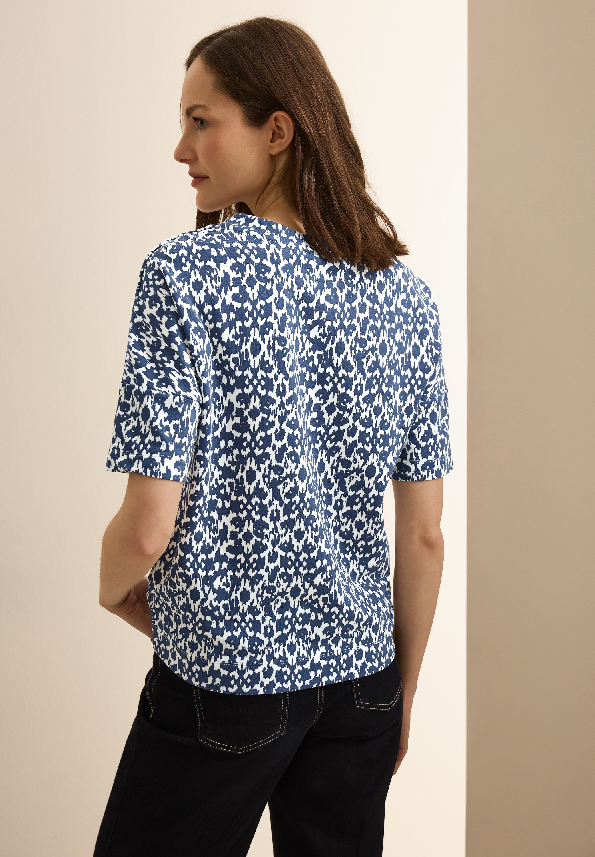Cecil Print-Shirt, mit Minimalprint und Knopfdetail