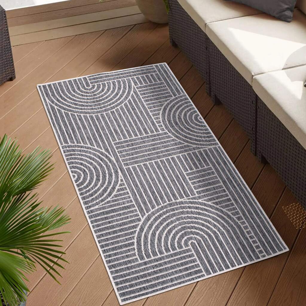 Carpet City Outdoorteppich »DUO RUG 5842«, rechteckig, Wendeteppich Wetterfest In- & Outdoor, Balkon, Terrasse, Wohnzimmer