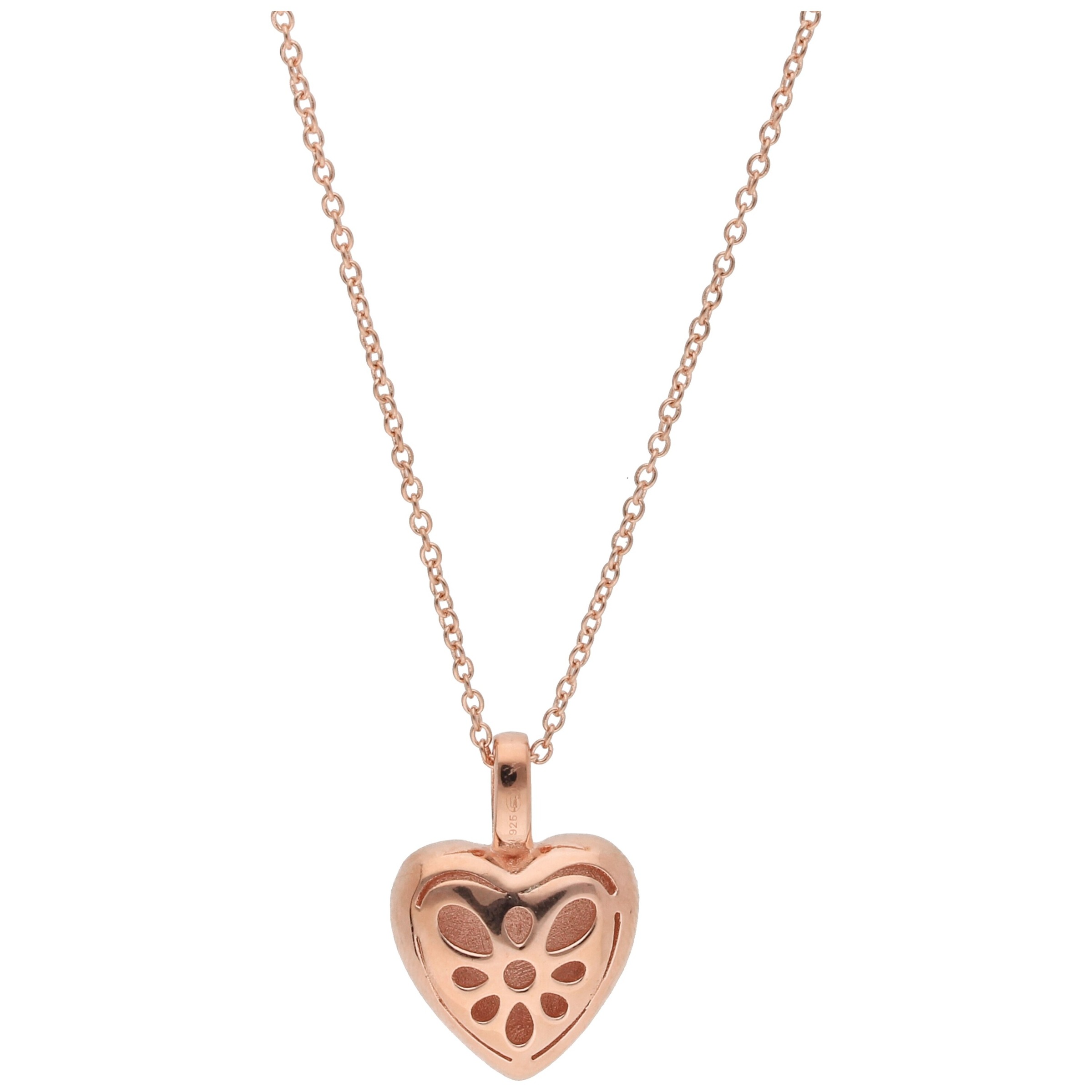 Smart Jewel Kette mit Anhänger »Kette Anhänger Herz mit Zirkonia, rosé vergoldet, Silber 925«