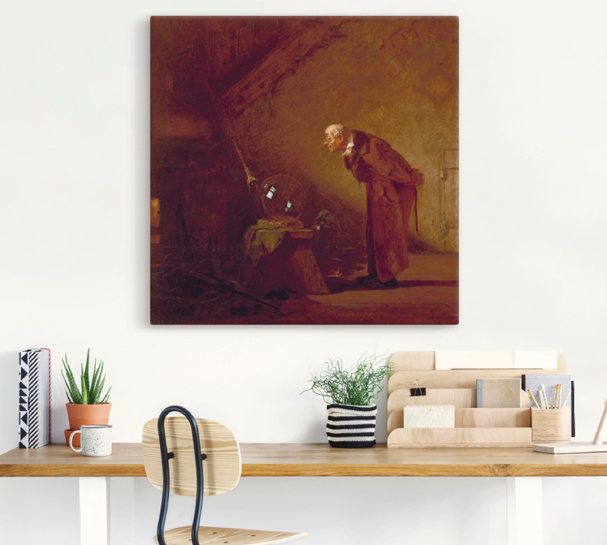 Artland Wandbild »Der Alchimist. Um 1855/60«, Mann, (1 St.), als Leinwandbild, Wandaufkleber oder Poster in versch. Größen