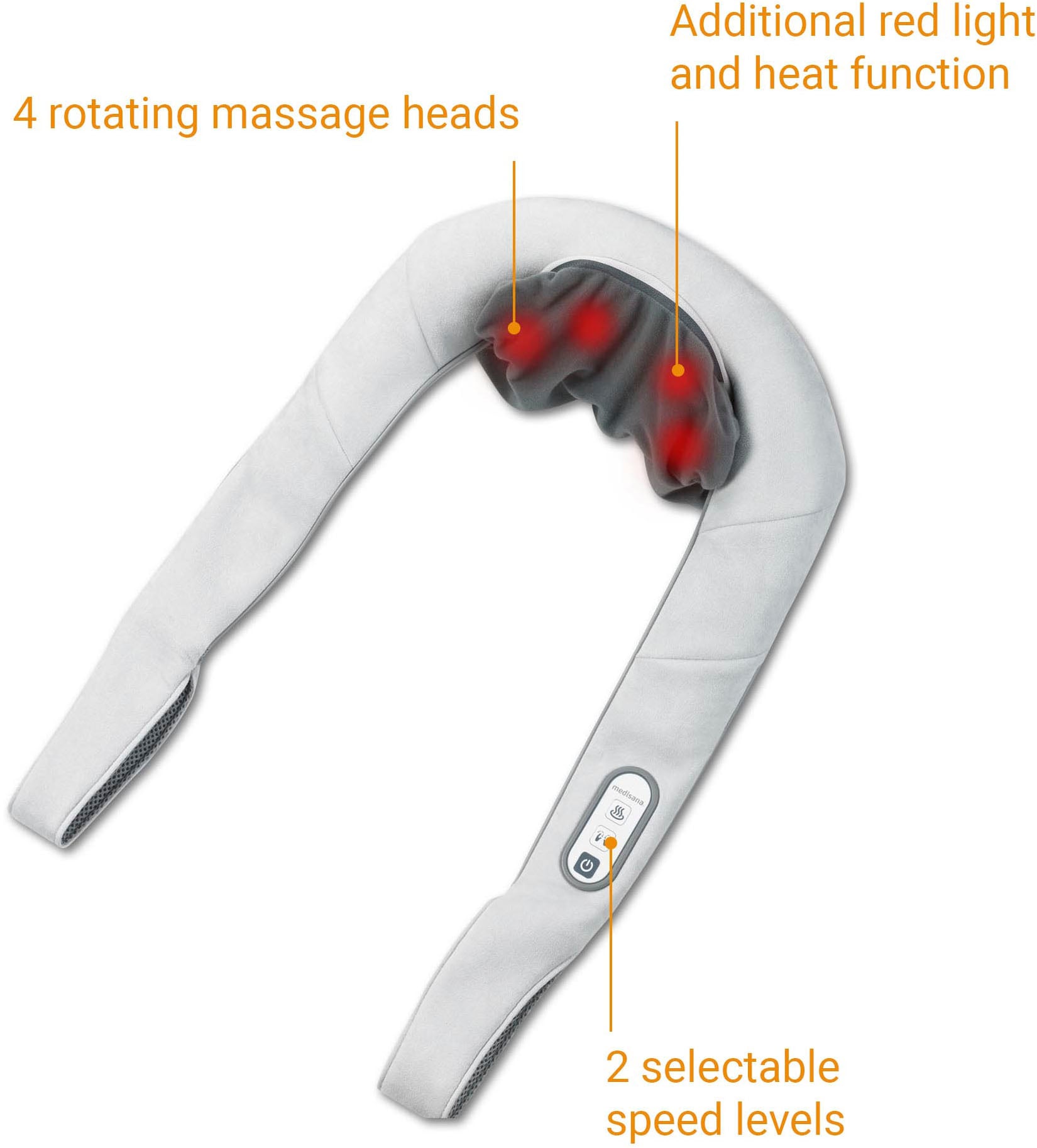 Medisana Nacken-Massagegerät »NM 860«, Flexible Shiatsu-Massage mit Halteschlaufen für Intensität