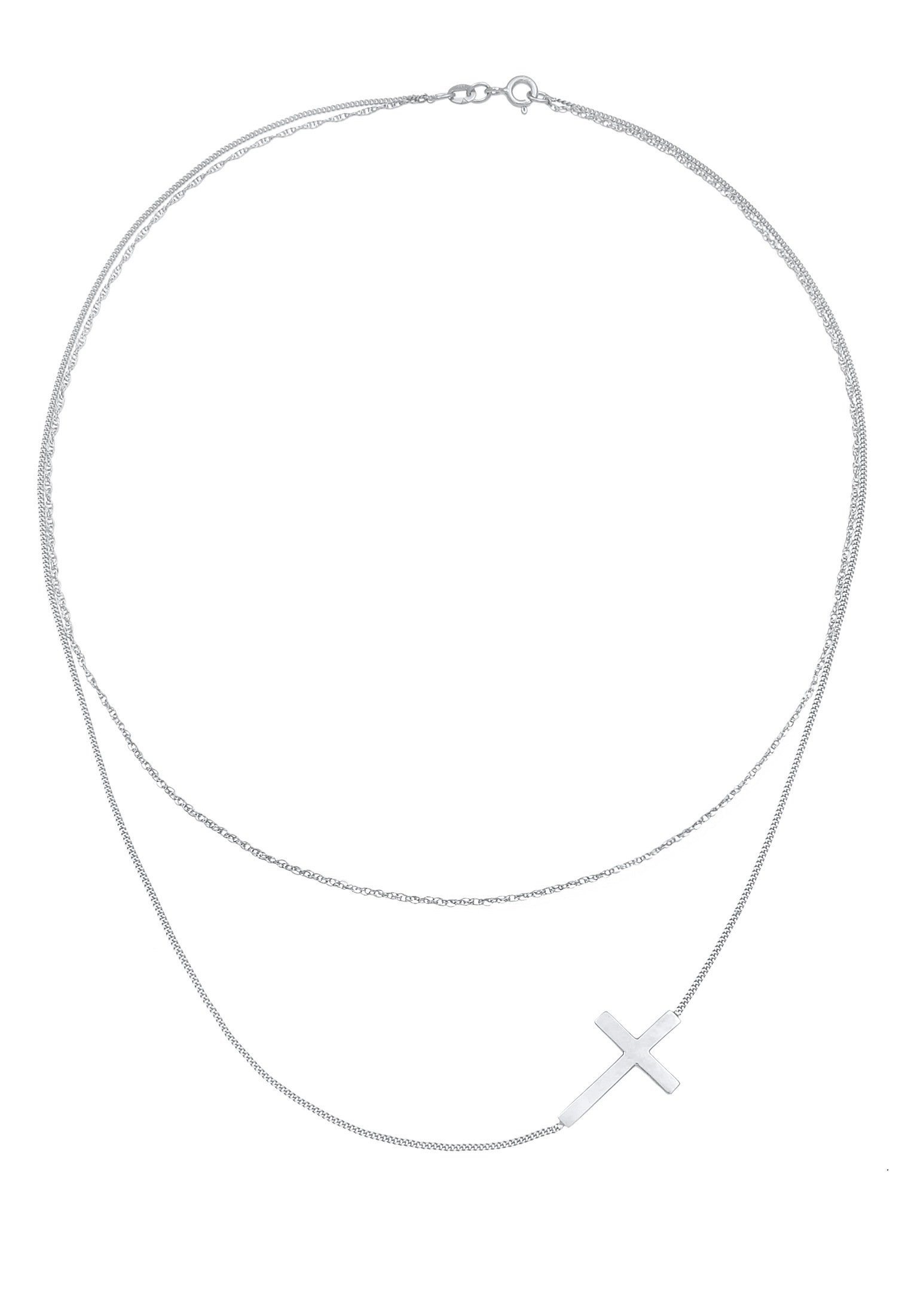 Elli Silberkette »Halskette Kreuz Layer Look 925 Silber«