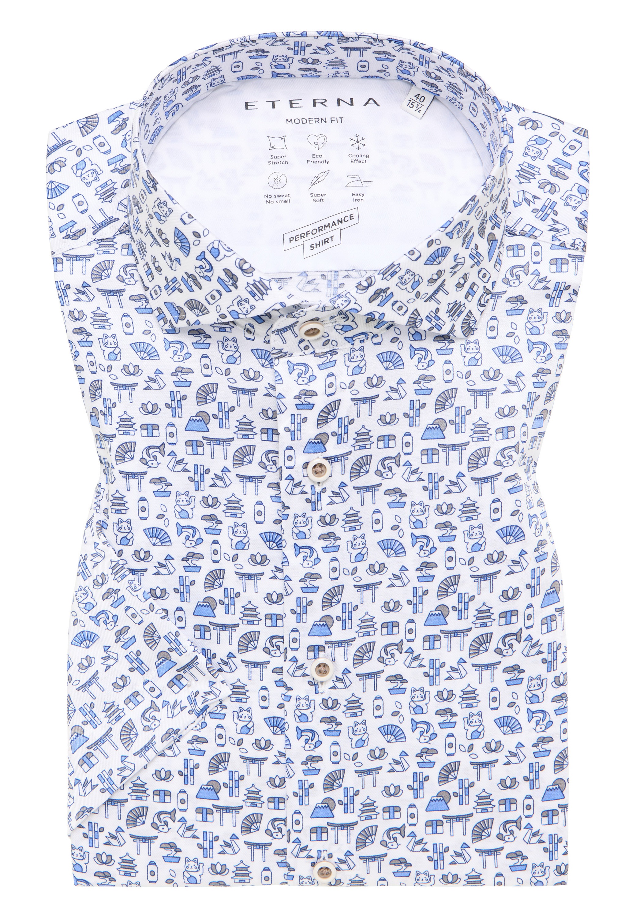 Eterna Kurzarmhemd »MODERN FIT«, EASY IRON (bügelleicht)