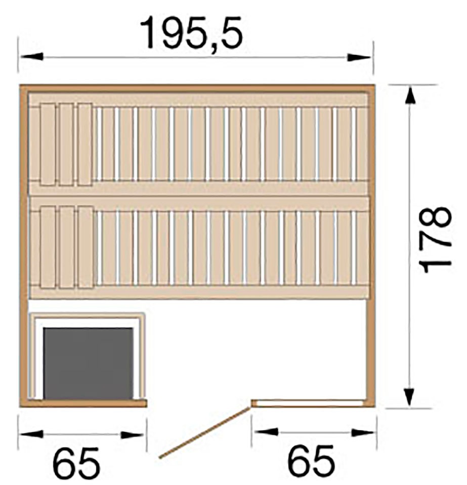 weka Sauna »Bergen«, 7,5 kW-Ofen mit digitaler Steuerung