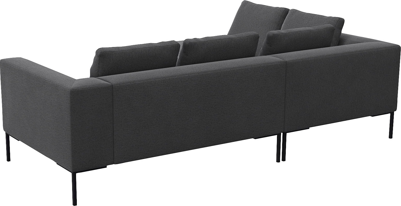 FLEXLUX Ecksofa »Loano, superbequemer Sitzkomfort durch Kaltschaum im Sitz, L-Form«, modernes Sofa, frei im Raum stellbar, lose Kissen, hoher Fuß