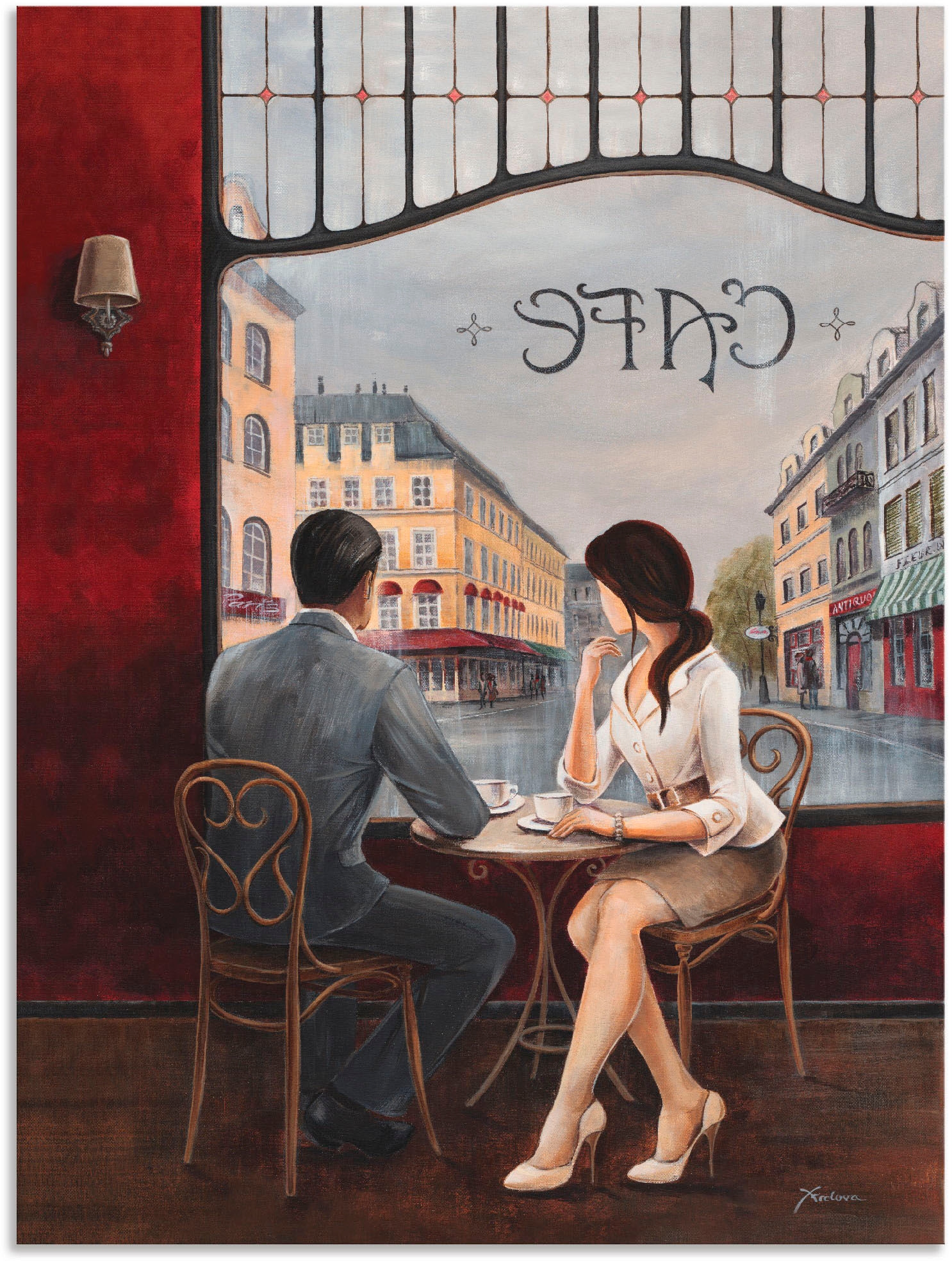 Artland Wandbild »Café«, Restaurant & Cafés, (1 St.), als Alubild, Outdoorbild, Leinwandbild, Poster, Wandaufkleber