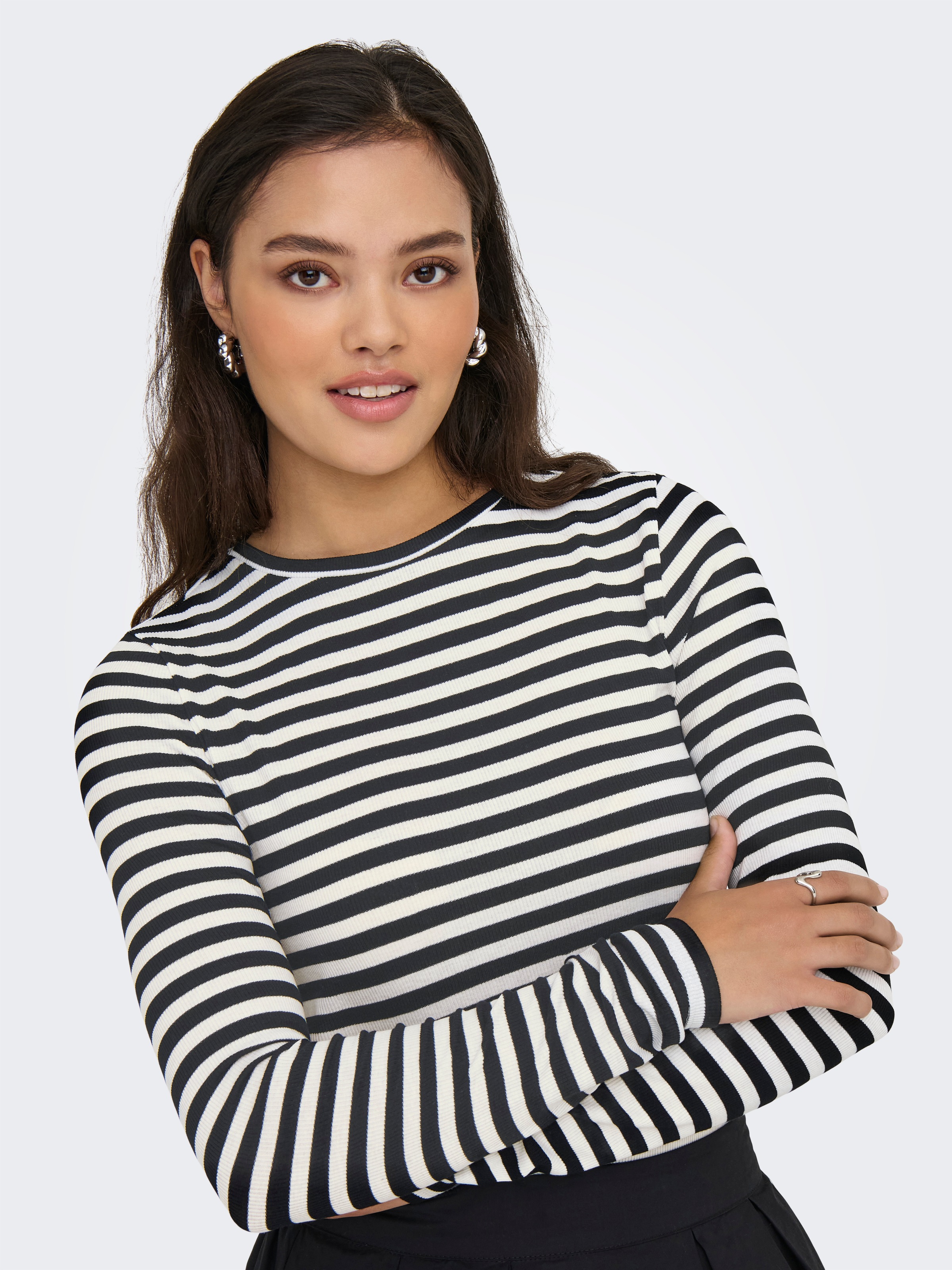 ONLY Langarmshirt »ONLMAI STRIPE L/S TOP JRS NOOS«
