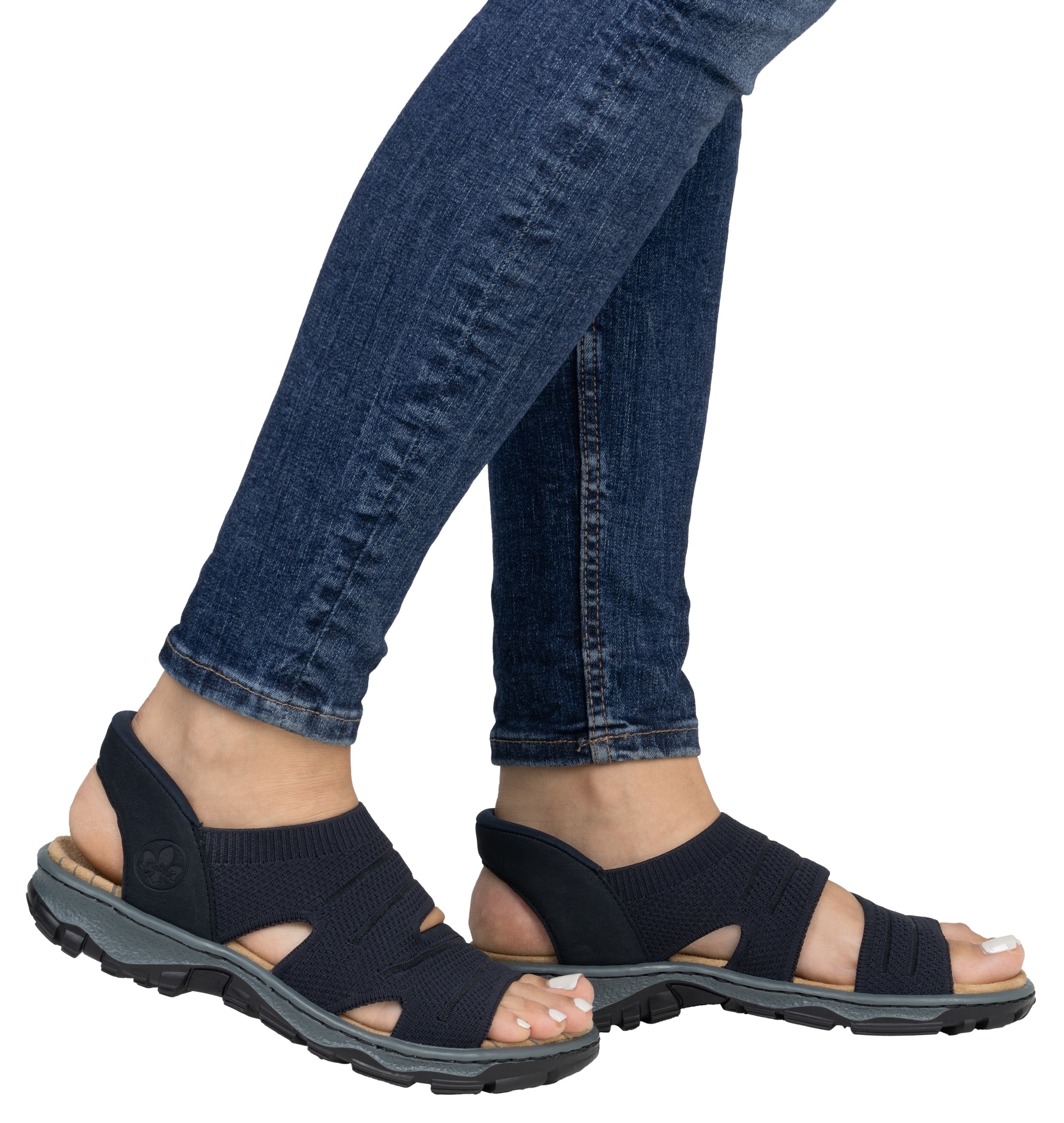 Rieker Sandale, Trekkingsandale, Outdoorsandale, Sommerschuh mit Elastik-Einschlupf