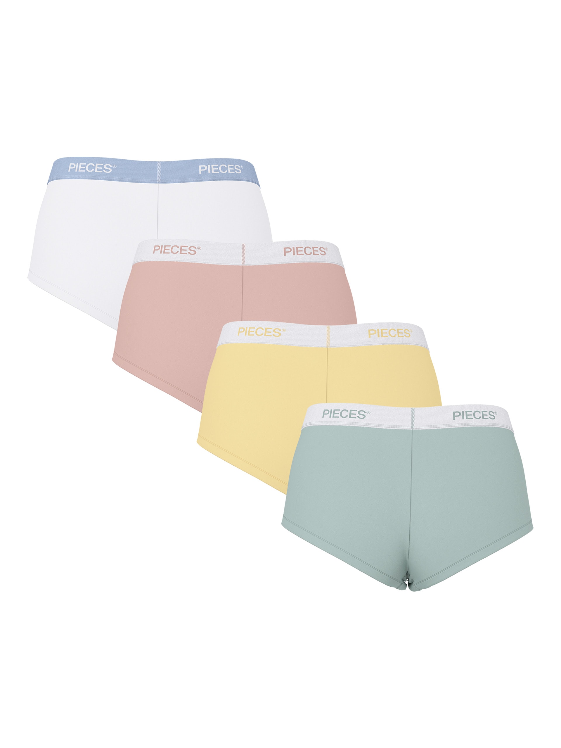 pieces Hipster »PCLOGO LADY 4 PACK SOLID NOOS BC« Packung, 4er-Pack, 4 Stk. Baumwollmischung