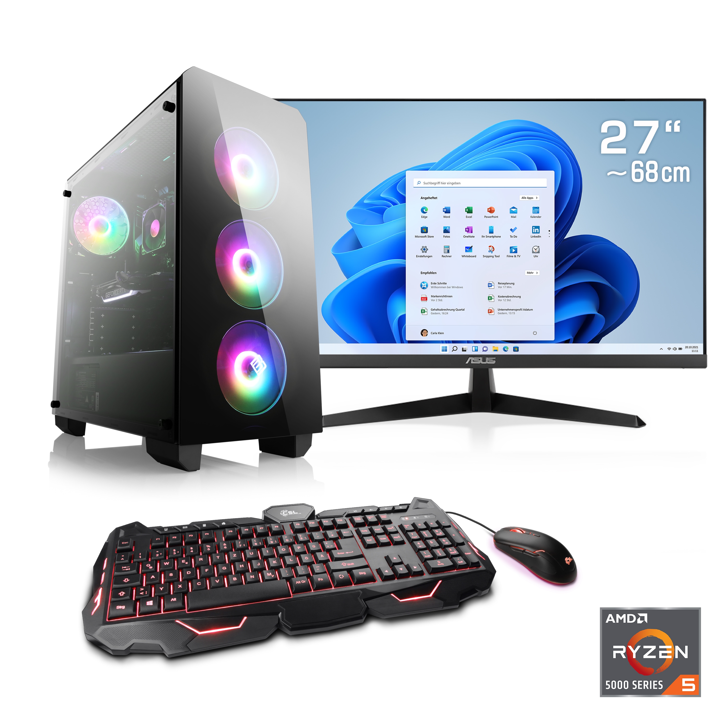 Csl Gaming-PC-Komplettsystem »Theseus V24636« 27 ′′ AMD Ryzen 5 GeForce RTX 3050 16 GB RAM 500 GB SSD