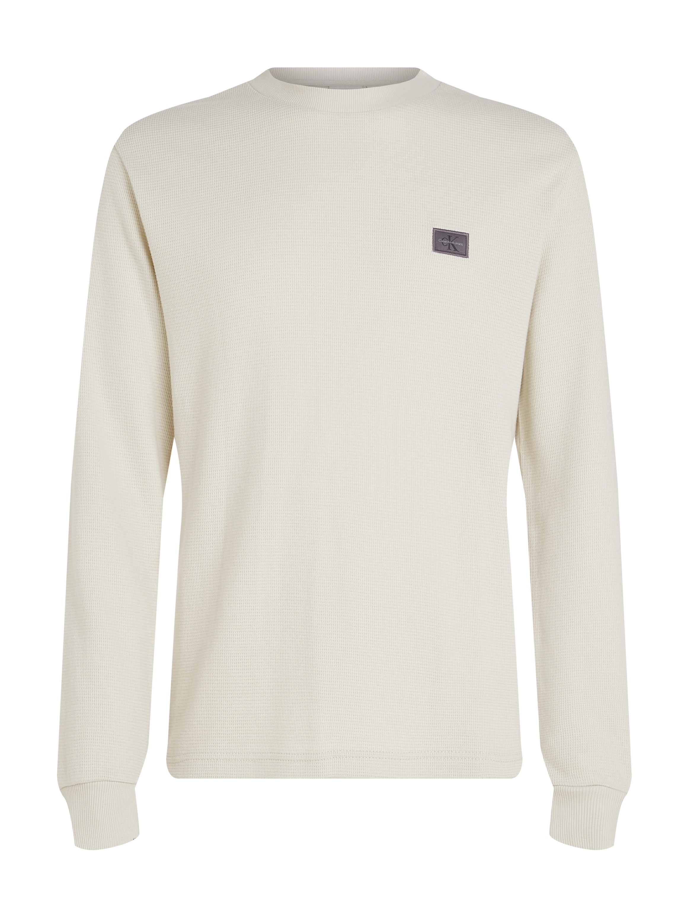 Calvin Klein Jeans Langarmshirt »WOVEN LABEL WAFFLE LS TEE«, Logodruck