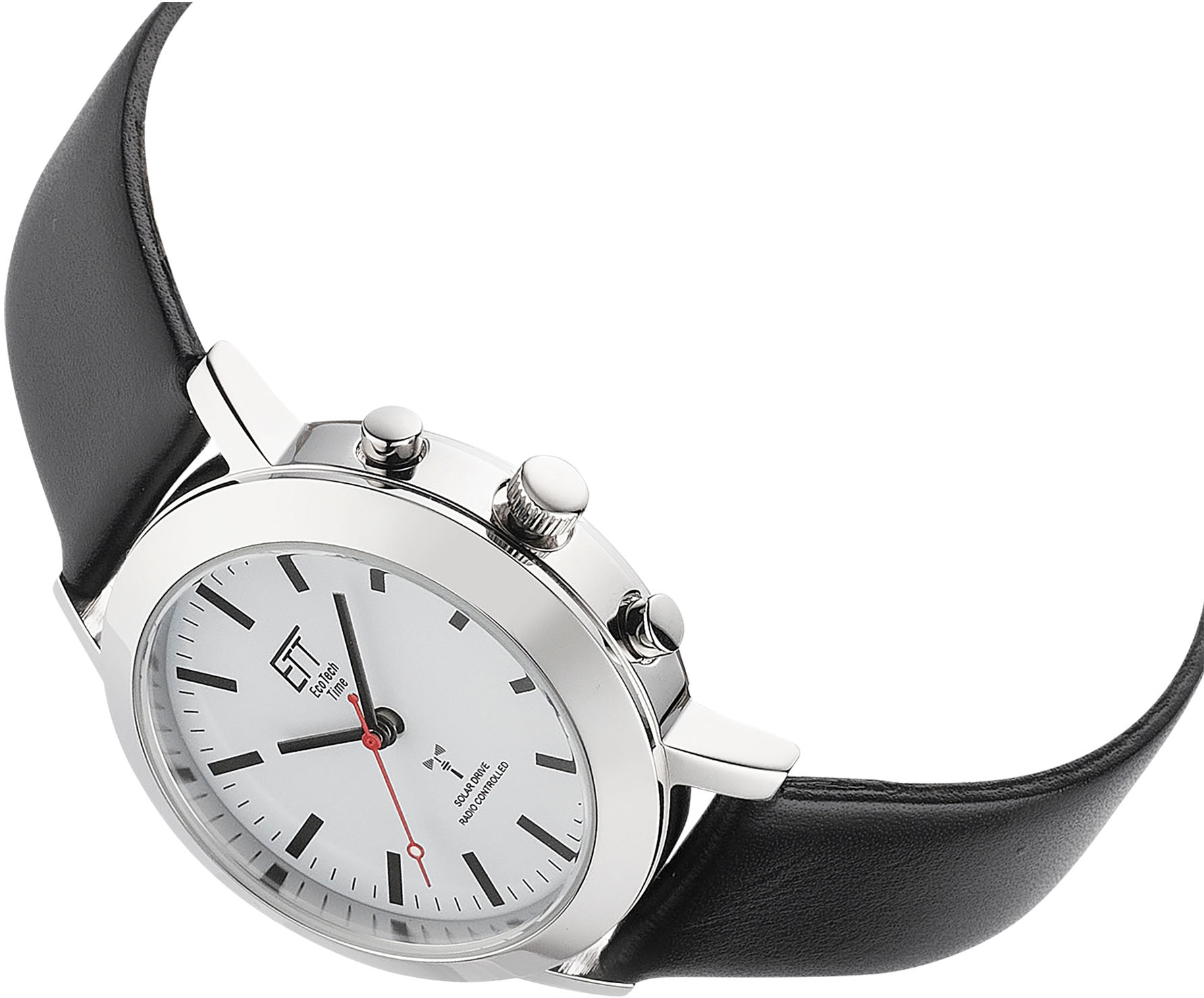ETT Funkuhr »Station Watch«, Armbanduhr, Damenuhr, Solar, Lederarmband