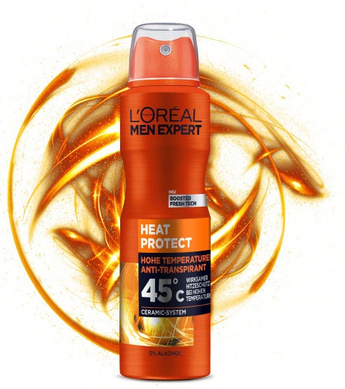 L'ORÉAL PARIS MEN EXPERT Deo-Spray »Deo Spray Heat Protect 45°C«, (Packung, 6 tlg.), mit hoher Zuverlässigkeit