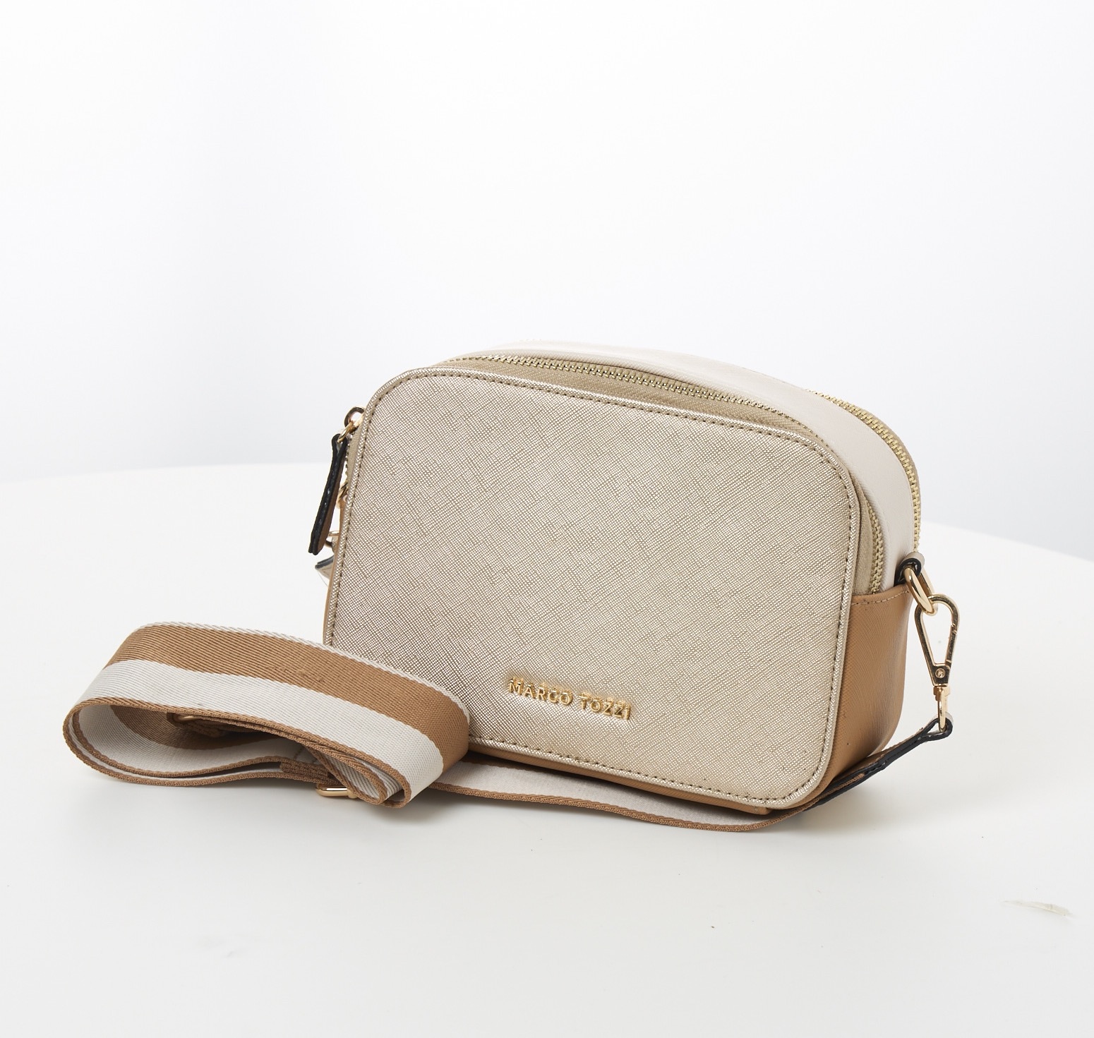 MARCO TOZZI Umhängetasche, Damen Henkeltasche, Schultertasche mit zwei Reißverschlussfächer