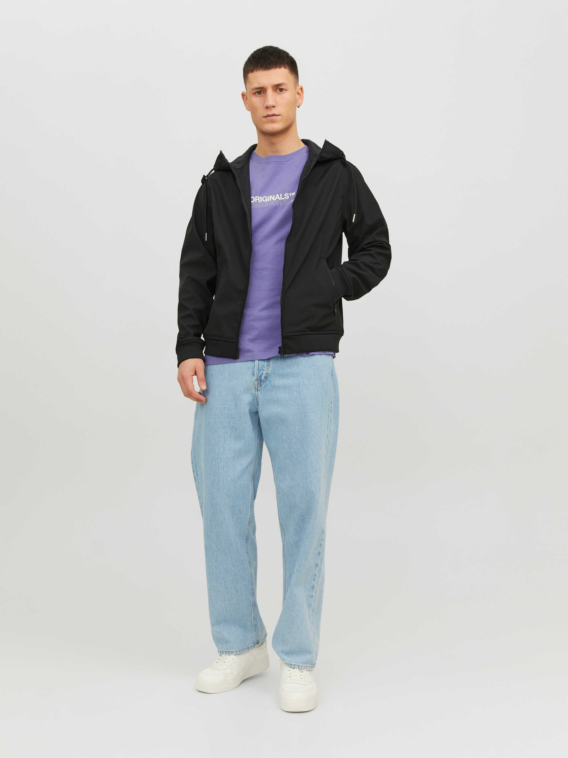 Jack & Jones Softshelljacke »JJEBASIC mit wasserabweisender Funktion« mit Kapuze Kunstfaser, regular fit