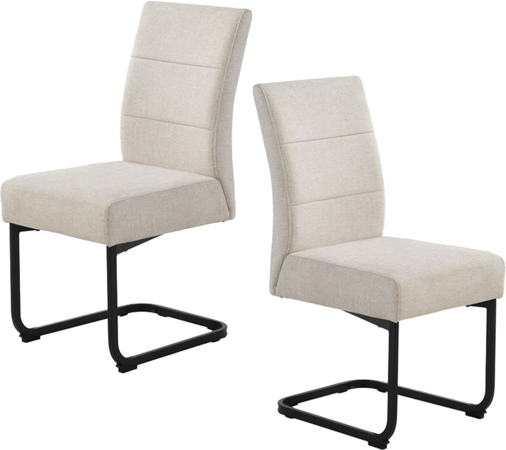 OTTO home Eckbankgruppe »Tisch, Bank und 2 Stühle, Taschenfederkern« Set, 4 tlg. Tisch (140x90cm) schwarz, Bank und Stühle anthrazit oder beige