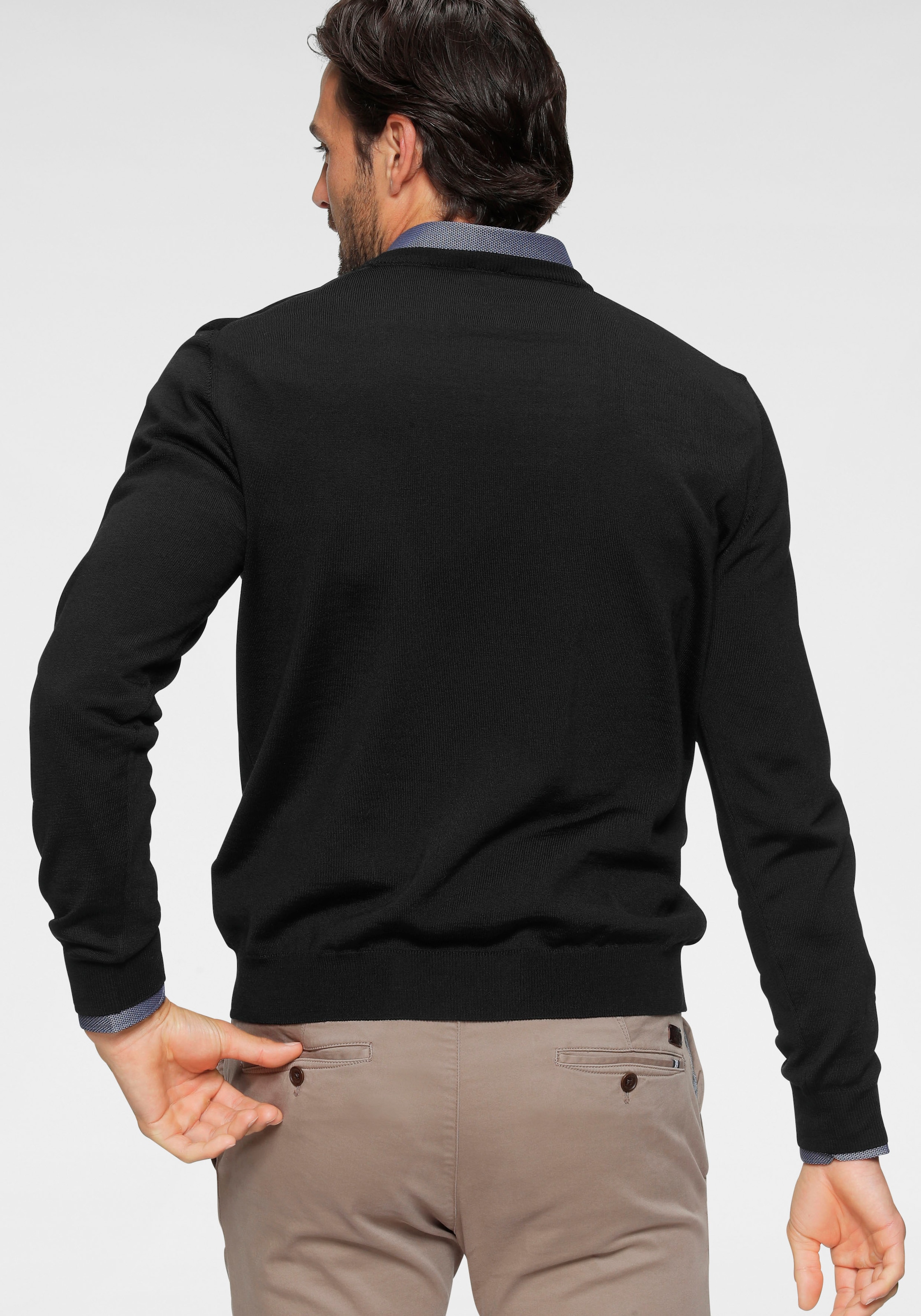 OLYMP Rundhalspullover »OLYMP Strick Casual«, moderner Strickpullover