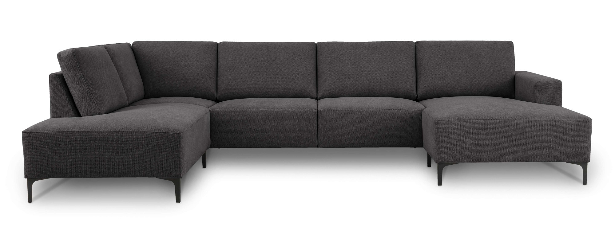 Home affaire Wohnlandschaft »Tournon U-Form, XXL Sofa, Breite 333 cm, Webstoff, Chenille«, Designsofa im nordischen Stil, Wellenunterfederung, Metallfüße