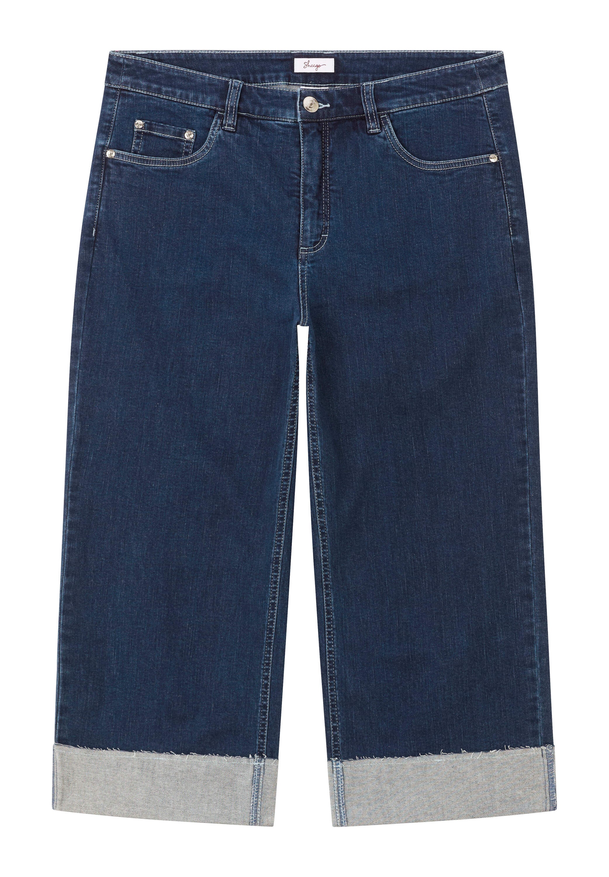 Sheego 5-Pocket-Jeans »7/8-Jeans 7/8-Jeans mit breitem Saum-Umschlag«