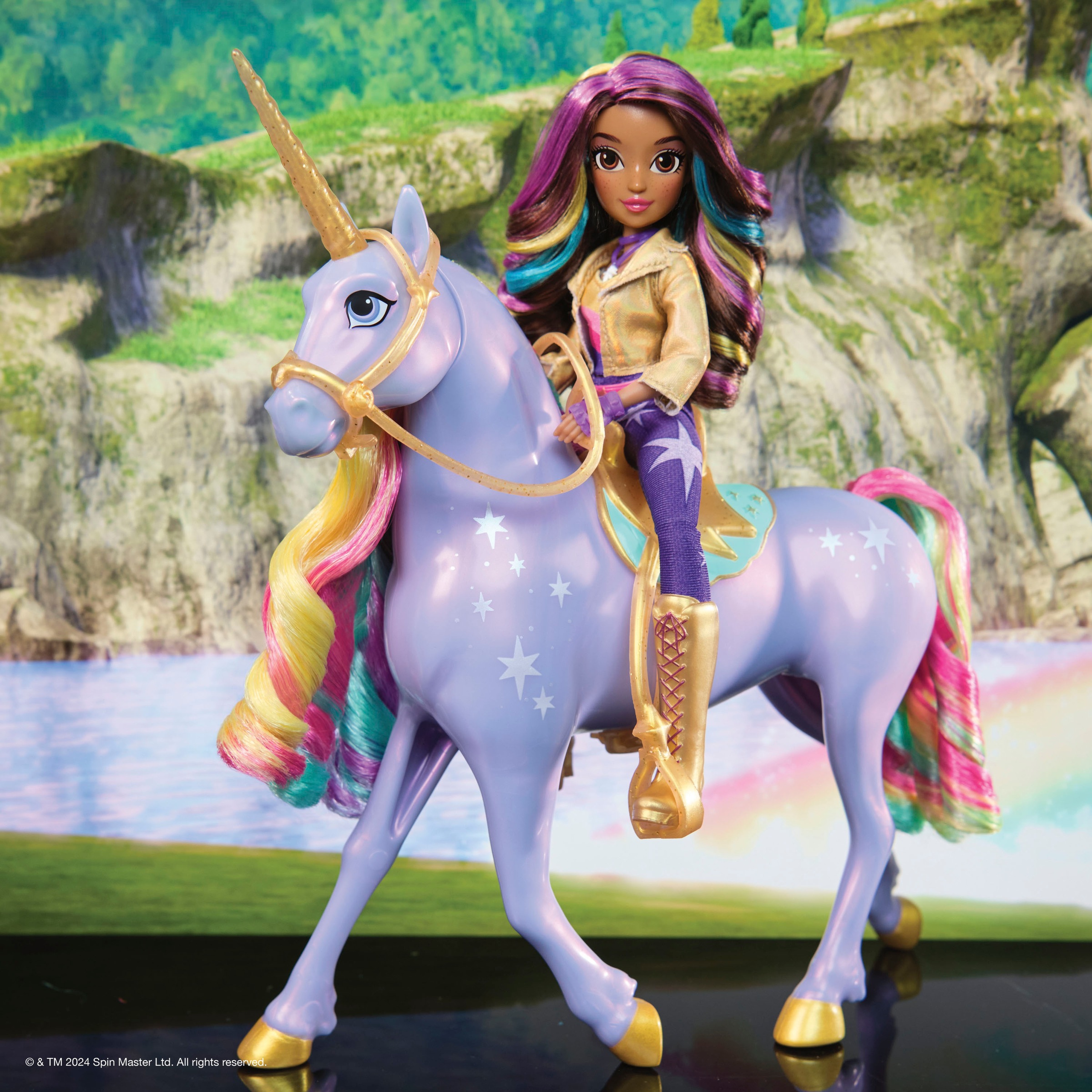 Spin Master Anziehpuppe »Unicorn Academy - Interactive Rainbow Light-Up Wildstar & Sophia«, (Set), mit Licht- & Soundeffekt