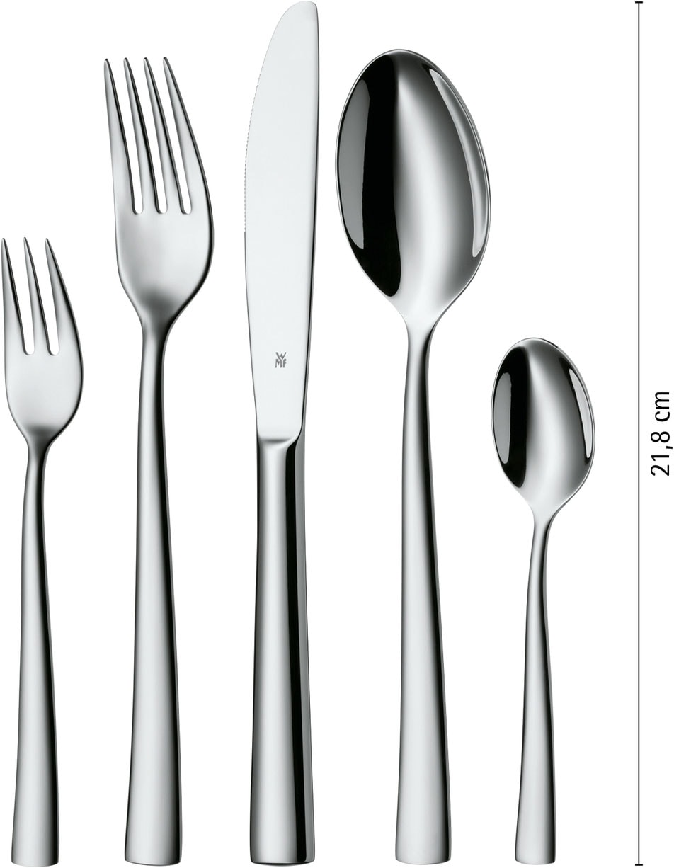 WMF Besteck-Set »Philadelphia in schlanker Optik, ergonomische Haptik, Wellenschliff« spülmaschinengeeignet, optimale Schärfe, hochwertiger Besteckkasten