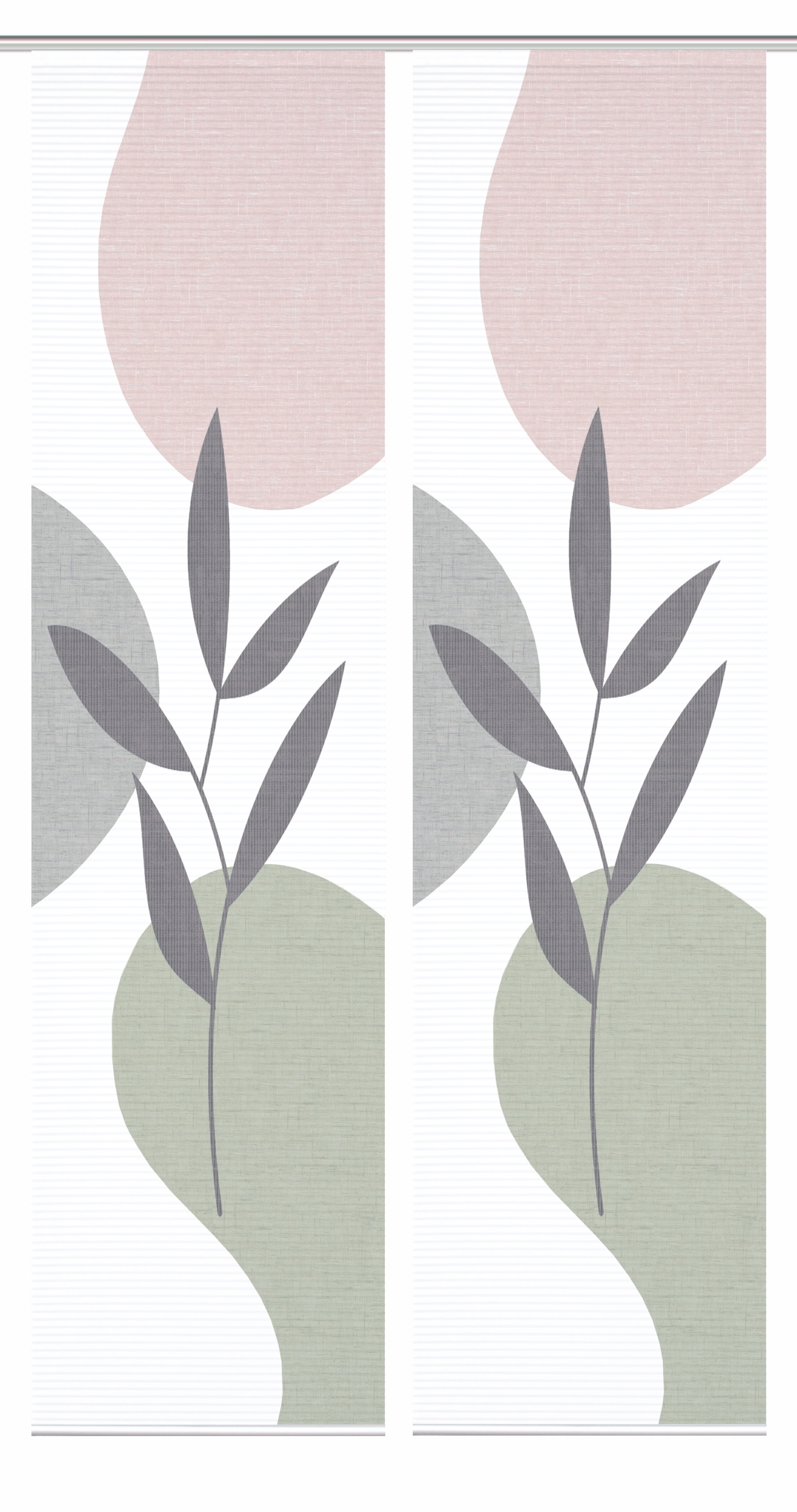 HOME in green Schiebegardine »FRONDA« Paneelwagen 2 Stk. tlg. SET DIGITALDRUCK,BAMBUSOPTIK RECYCELT