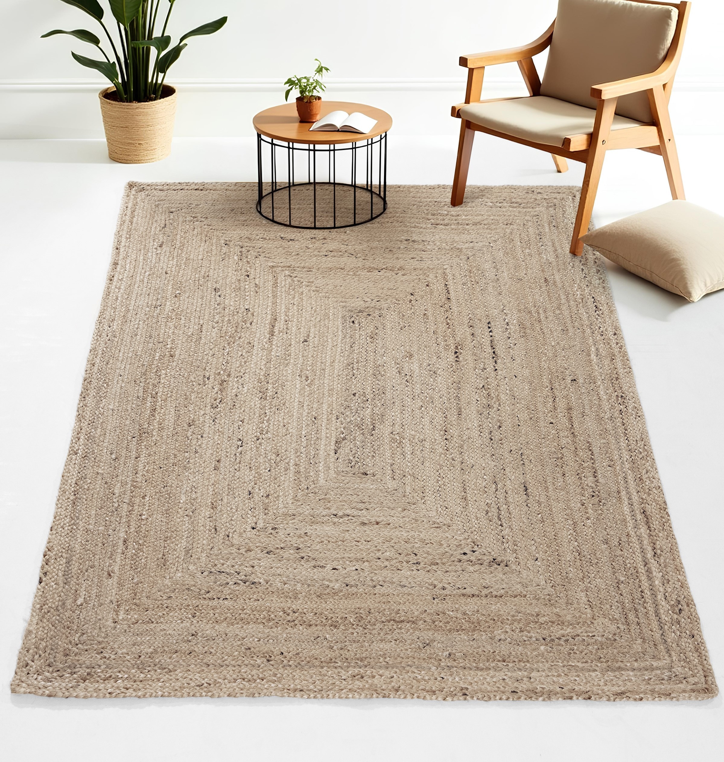 carpetfine Teppich »Nele Juteteppich Naturfaser«, rechteckig, 6 mm Höhe, geflochtener Wendeteppich aus 100% Jute, quadratisch und als Läufer