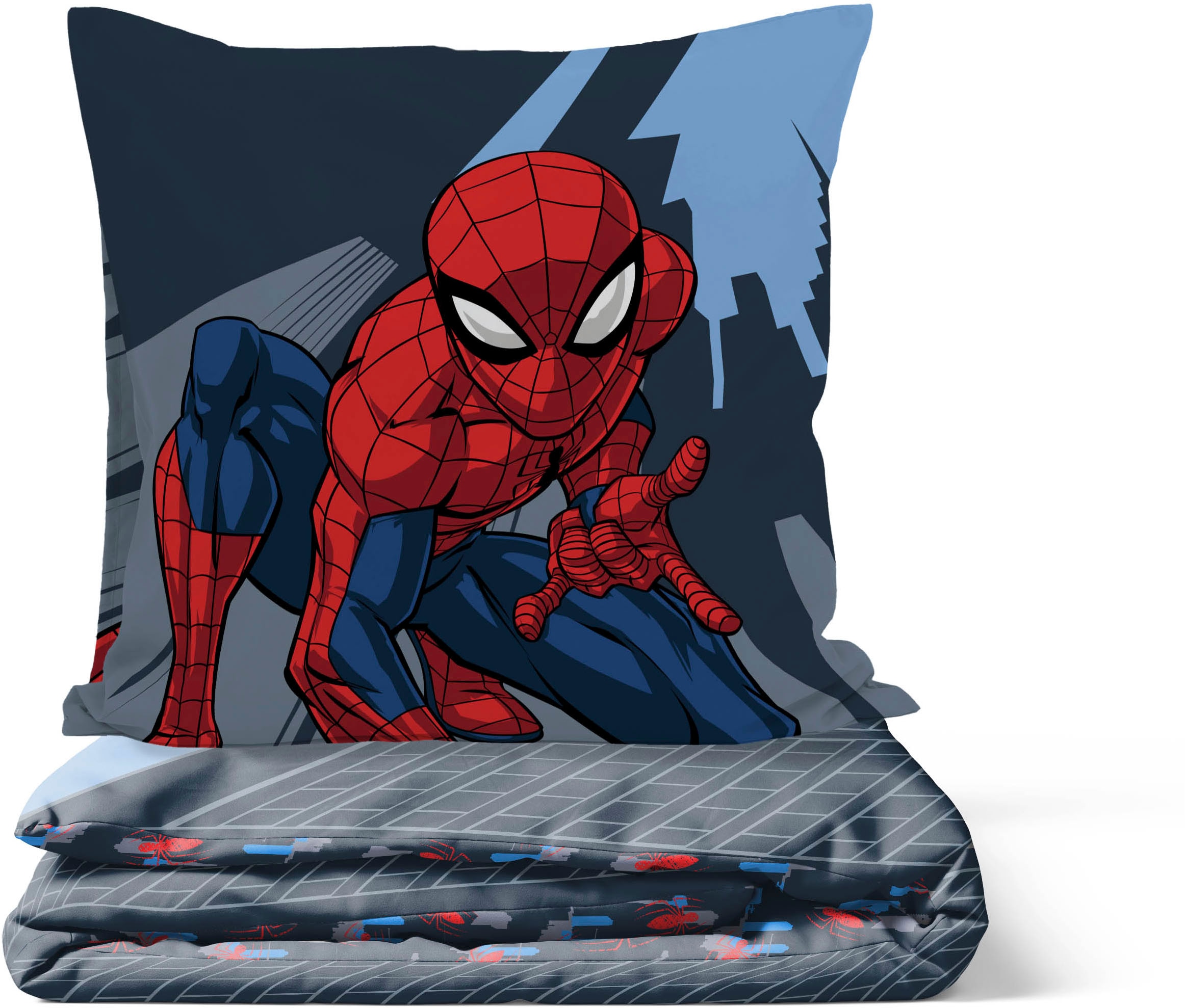 MARVEL Kinderbettwäsche »Marvel Spiderman Bettbezug-Set 135x200 cm + Kissenbezug 80x80 cm« 2 tlg. 100 % Baumwolle, maschinenwaschbar, wendbar