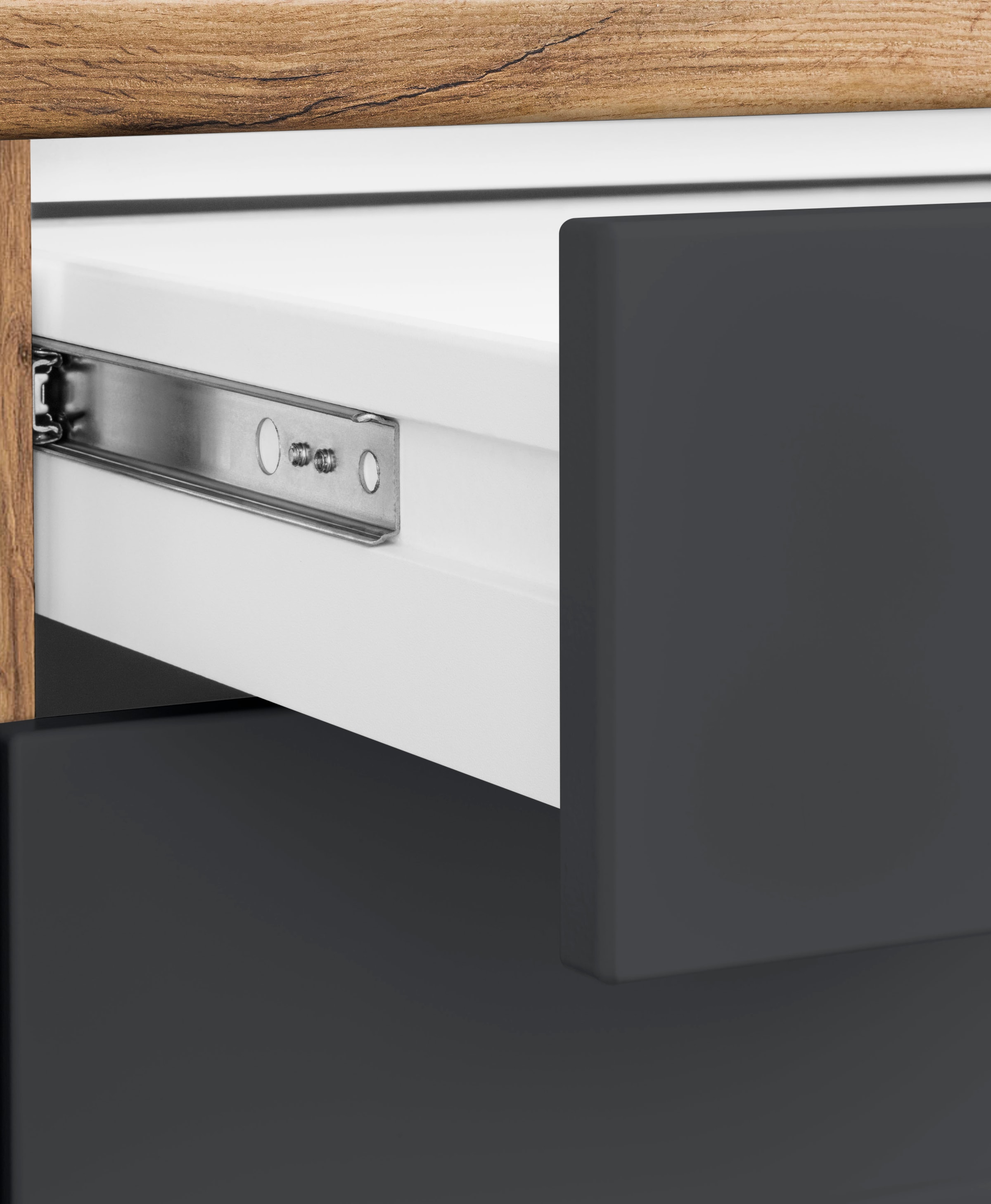 KOCHSTATION Küchenzeile »KS-Luhe« 240 cm breit, wahlweise mit oder ohne E-Geräten, gefräste MDF-Fronten