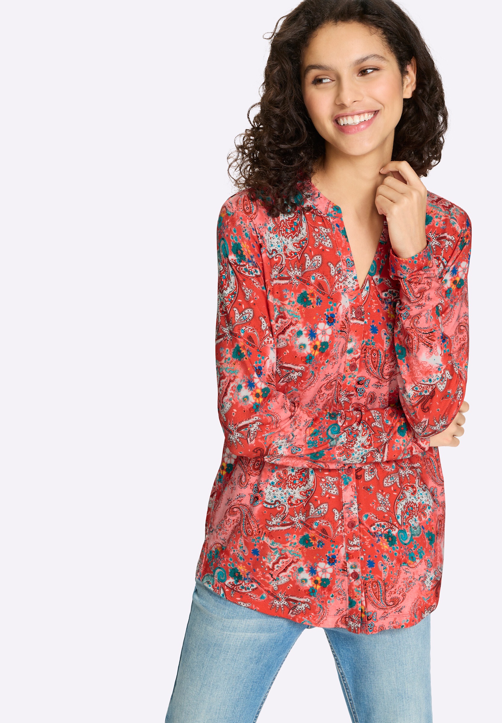 heine T-Shirt »Shirtbluse Blusenshirt mit Paisley-Print«