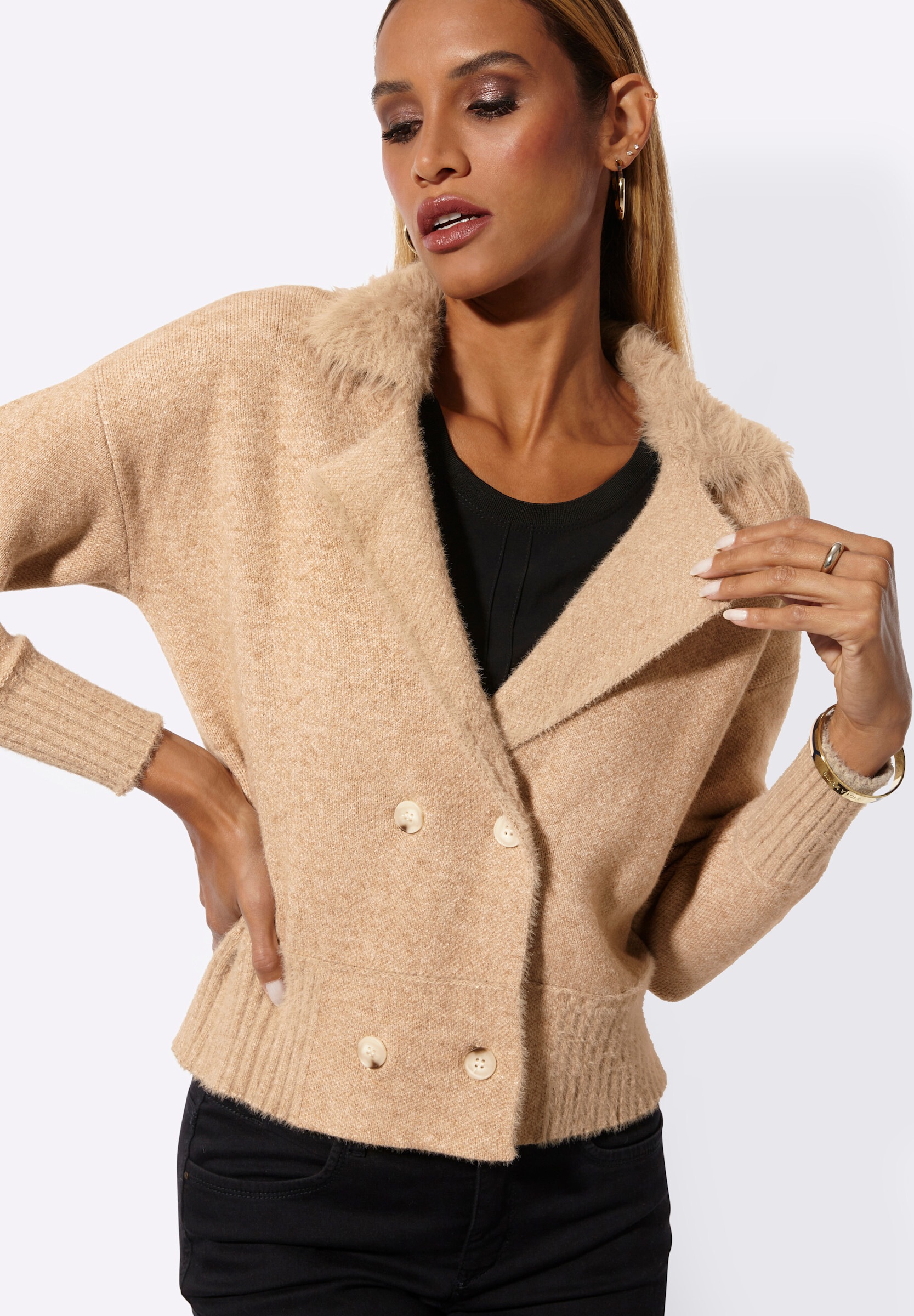 creation L Strickjacke »Strickblazer Strickjacke«