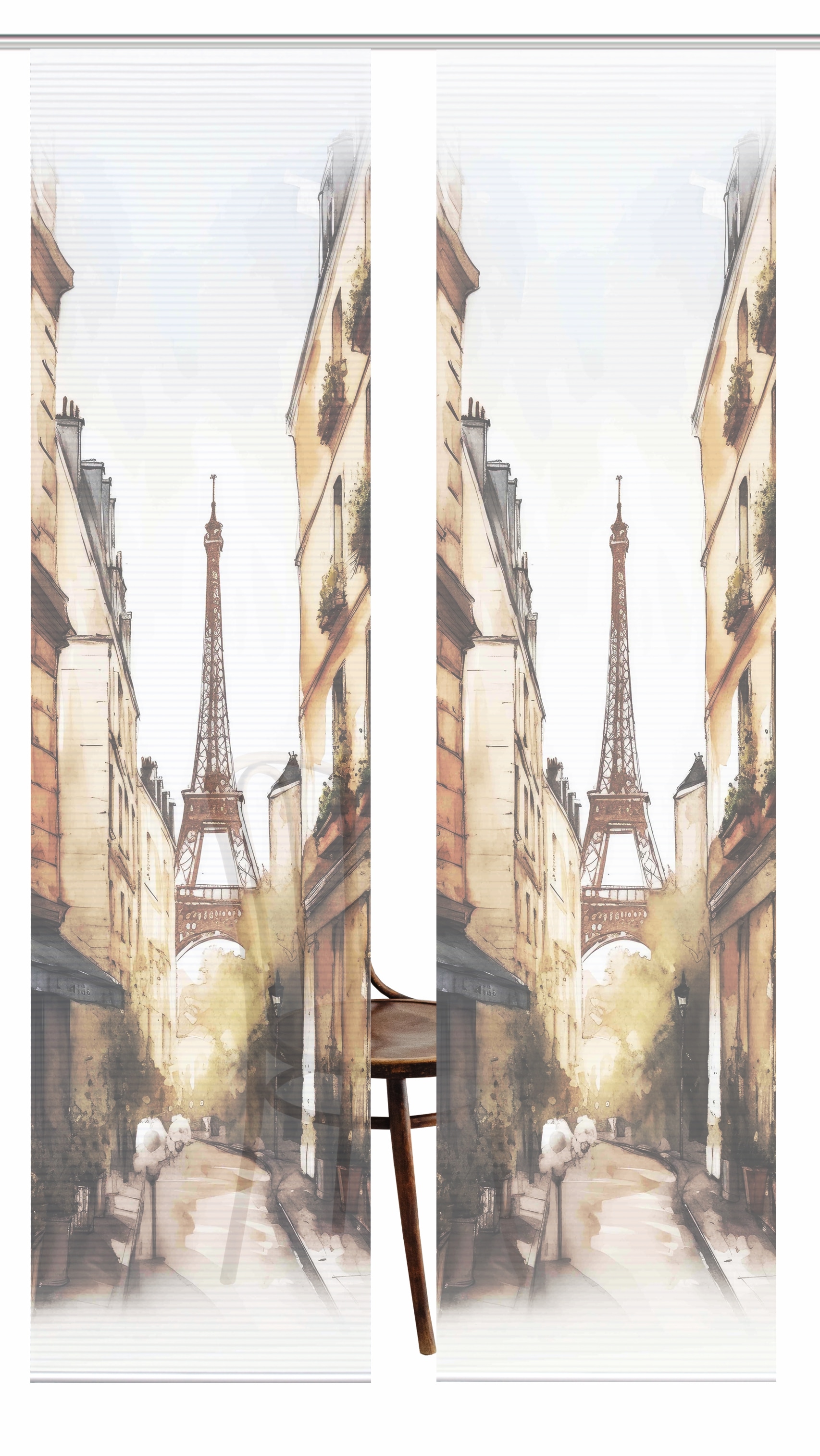 HOME in green Schiebegardine »FRANCQ« Paneelwagen 2 Stk. tlg. Bambusoptik, SET, recycelt, Digitaldruck