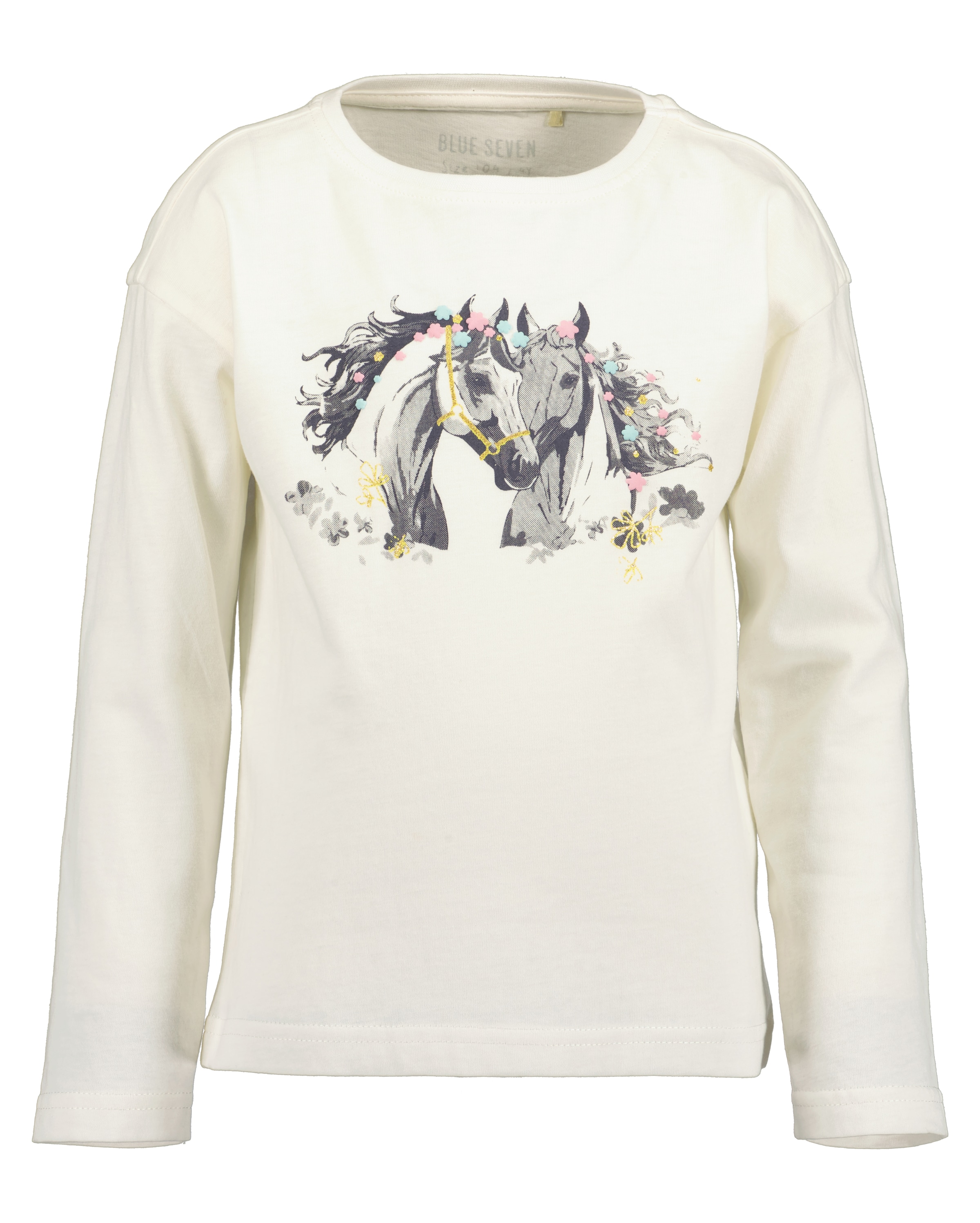 Blue Seven Langarmshirt Baumwolle, Glitzerdruck
