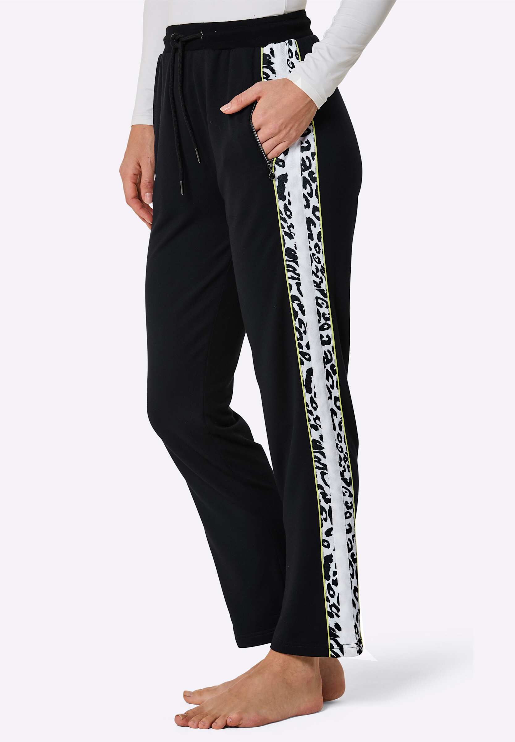creation L Stoffhose »Modal-Viskose-Hose Dehnbund-Hose mit Galonstreifen«