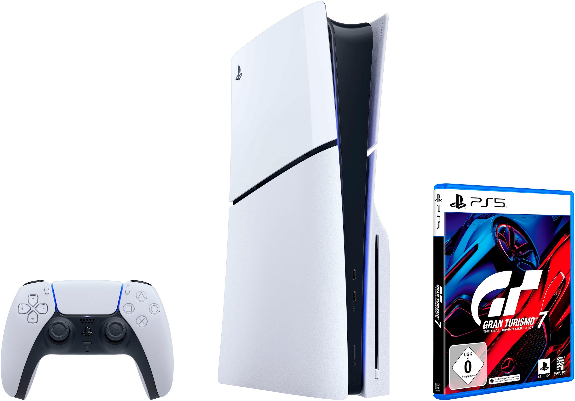 PlayStation 5 Spielekonsole »Disk Edition (Slim) + Gran Turismo 7«