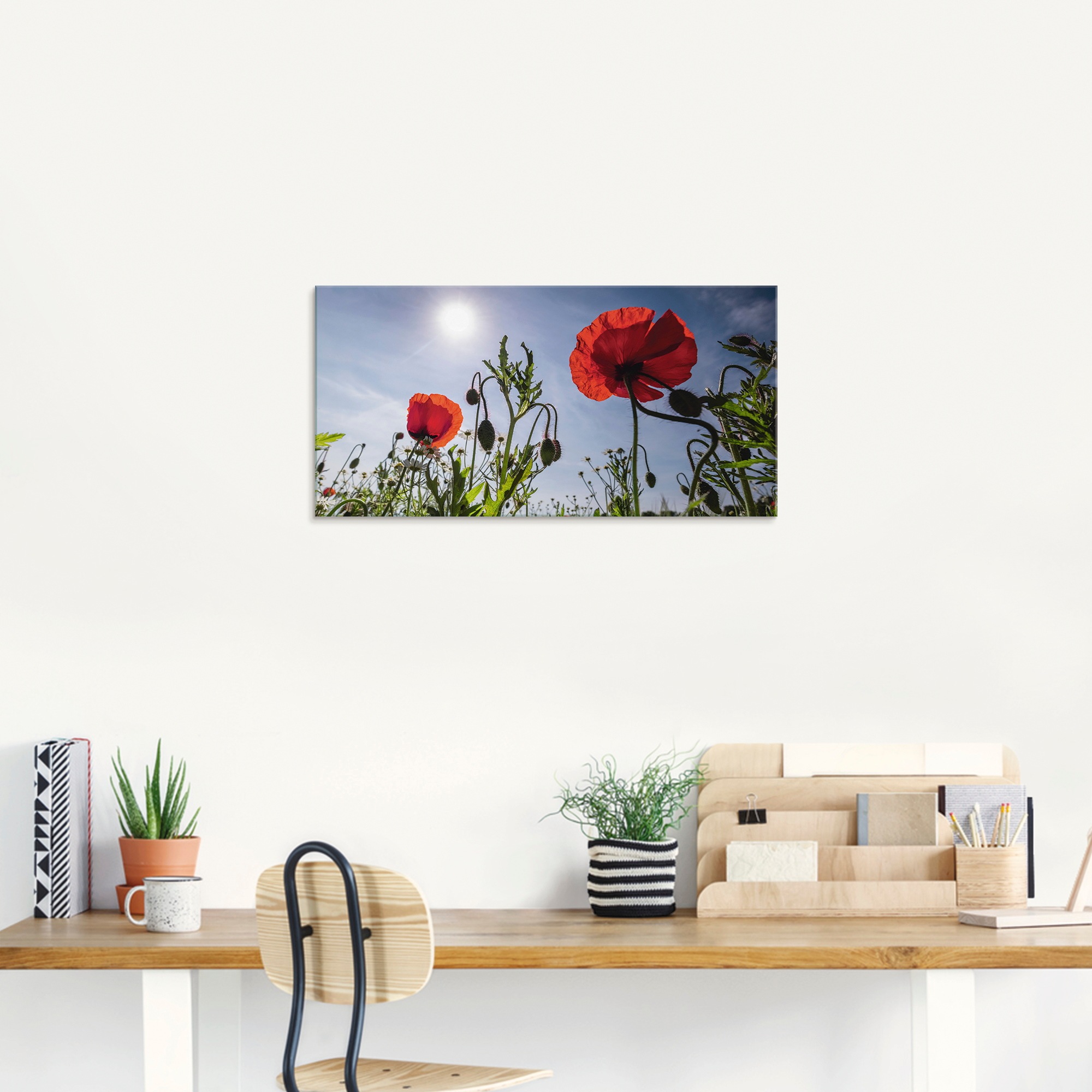 Artland Glasbild »Mohnblumen im Frühling«, Blumenwiese, (1 St.), in verschiedenen Größen