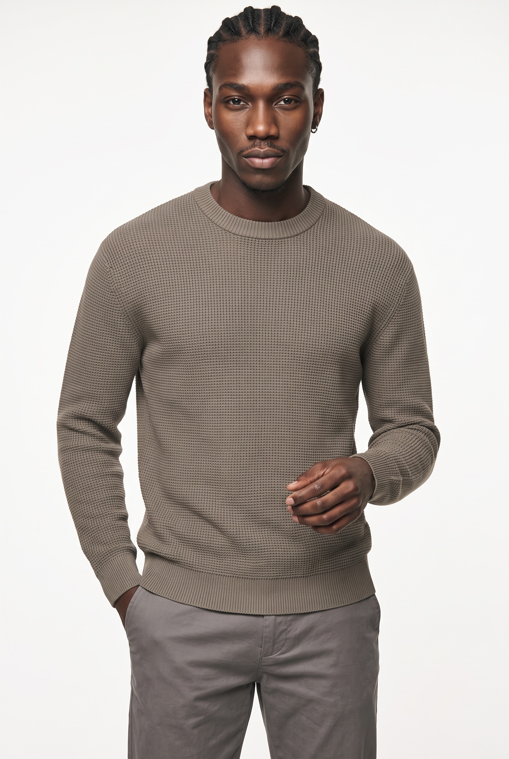 ONLY & SONS Rundhalspullover »ONSMARIUS LS WAFFLE CREW REG OTL« Baumwollmischung, regular fit