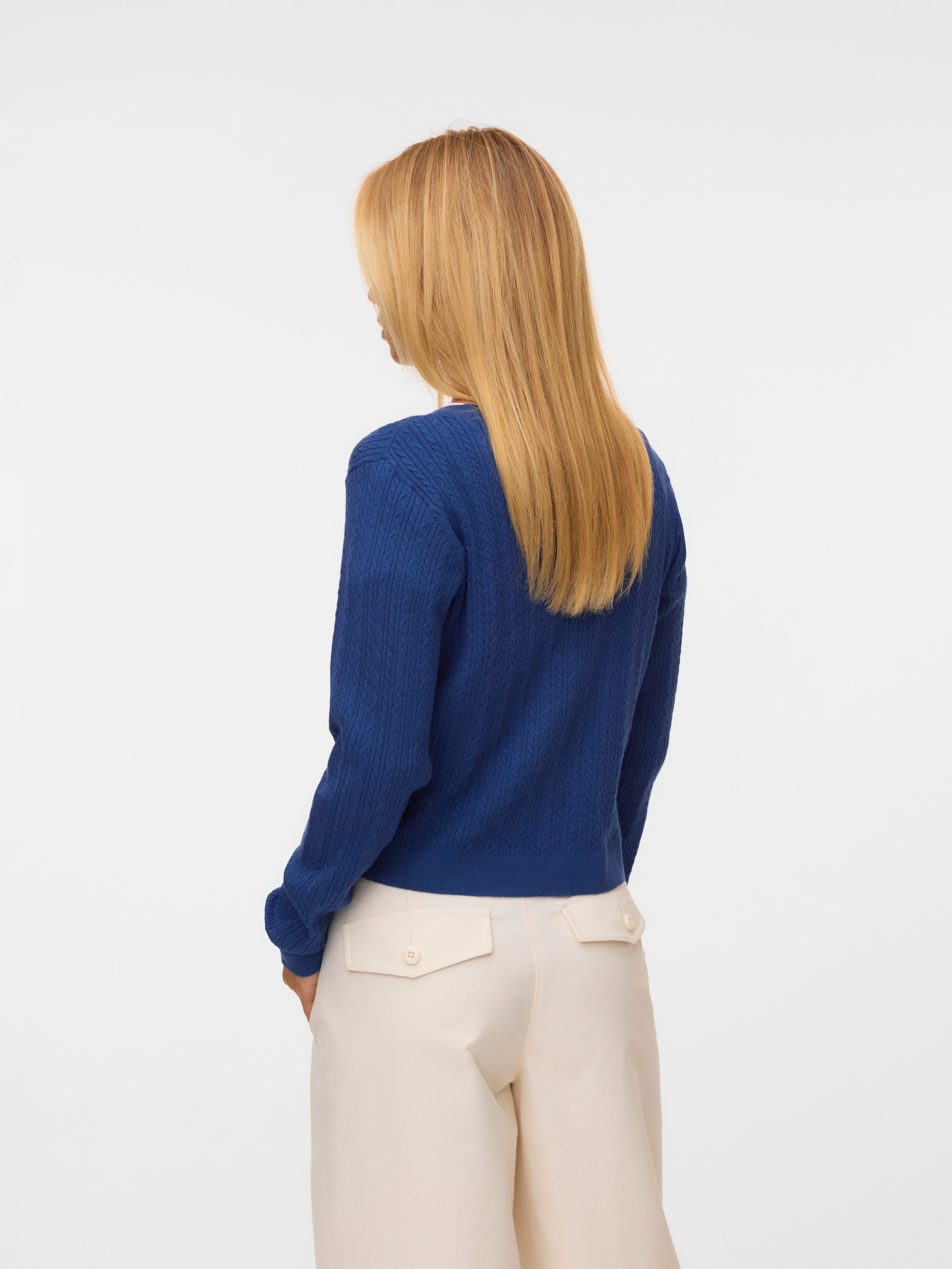 Vero Moda Strickjacke »VMGOLD CABLE LS O-NECK CARDIGAN« Viskosemischung, regular fit