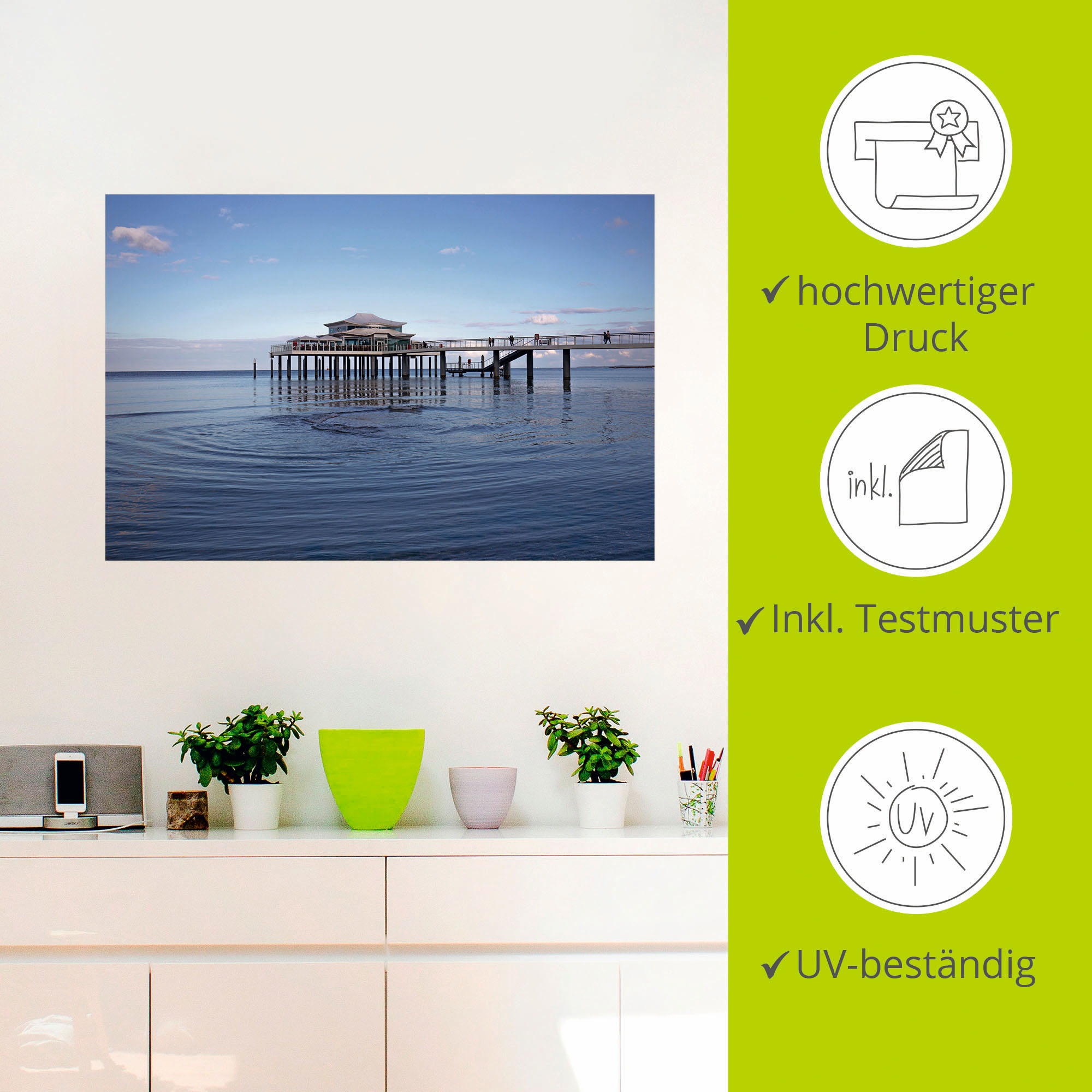 Artland Wandbild »Teehaus in Timmendorf«, Strandbilder, (1 St.), als Alubild, Leinwandbild, Wandaufkleber oder Poster in versch. Größen