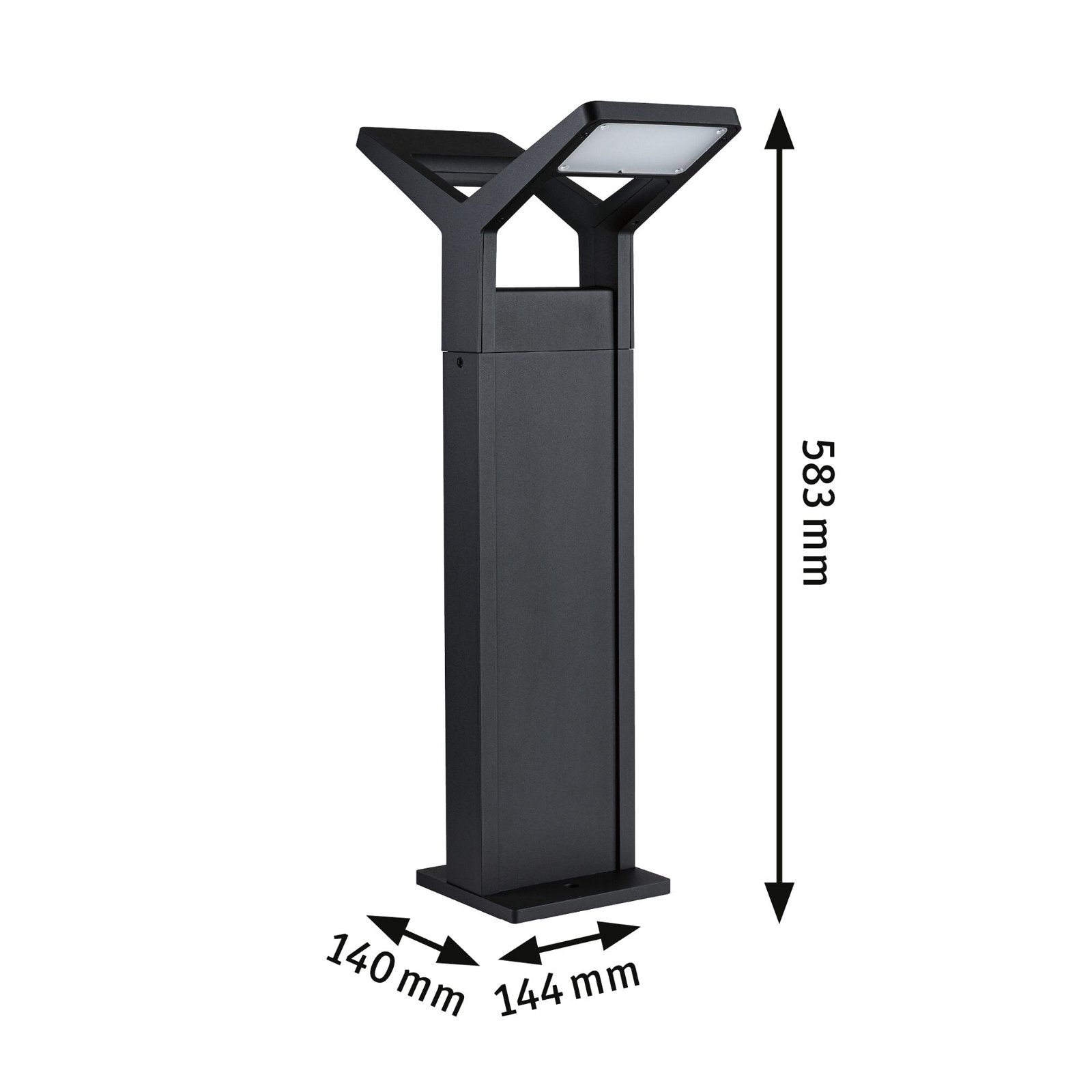 Paulmann LED Pollerleuchte »Juntea IP44 585mm 3000K 2x12,5W 2x800lm 230V Anthrazit +Aluminium«, 2 flammig