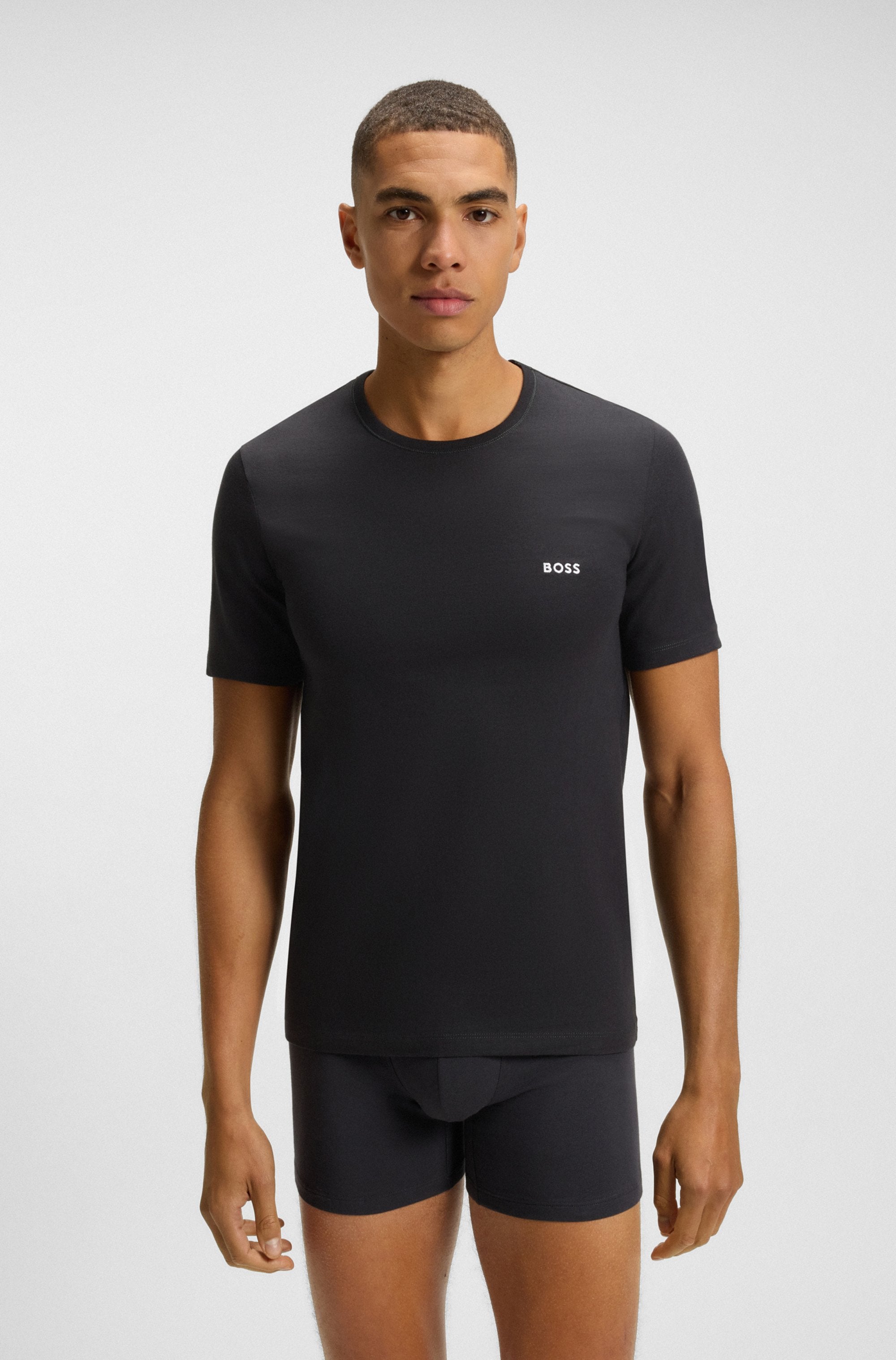 BOSS T-Shirt »TShirtRN 3P Classic«, (Packung, 3 tlg.), mit BOSS Stickerei