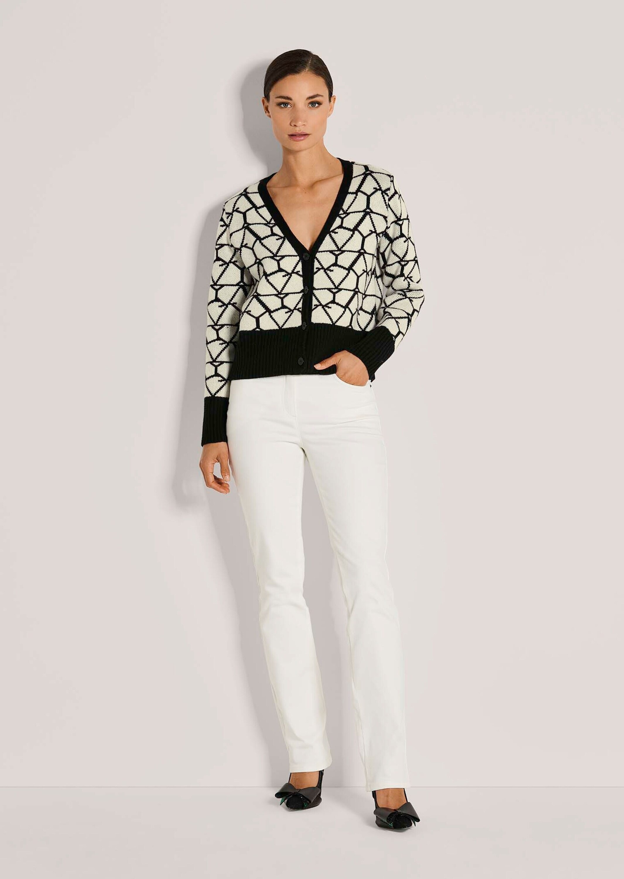 MADELEINE Strickjacke »Strickjacke Langarm Jacquard-Cardigan mit Kaschmir«